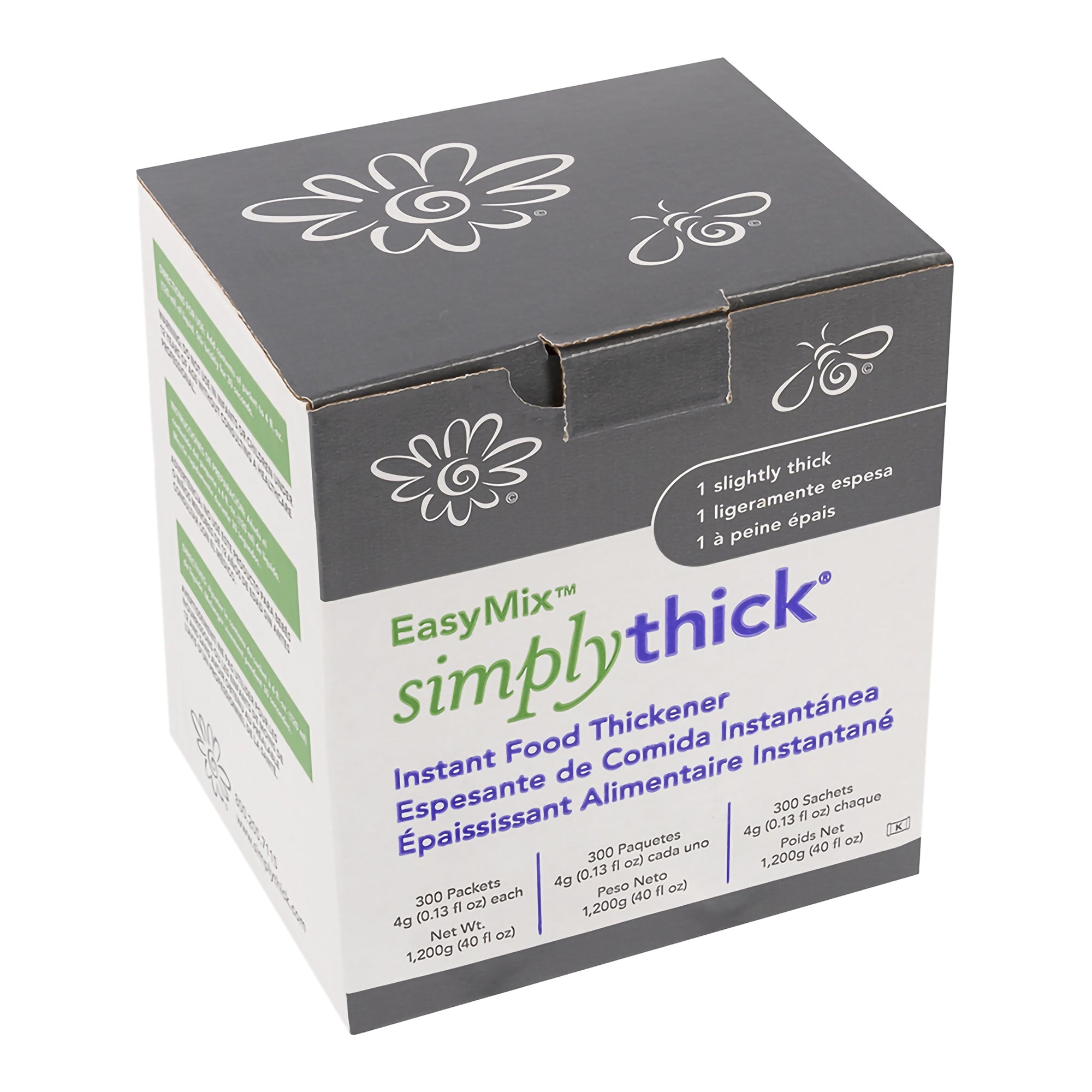 Food and Beverage Thickener SimplyThick Easy Mix 4 oz. Individual Packet Unflavored Gel IDDSI Level 1 Slightly Thick,Packaging Type- Each