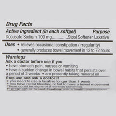 Stool Softener Geri-Care Softgel 200 per Bottle 100 mg Strength Docusate Sodium, Packaging Type- Case