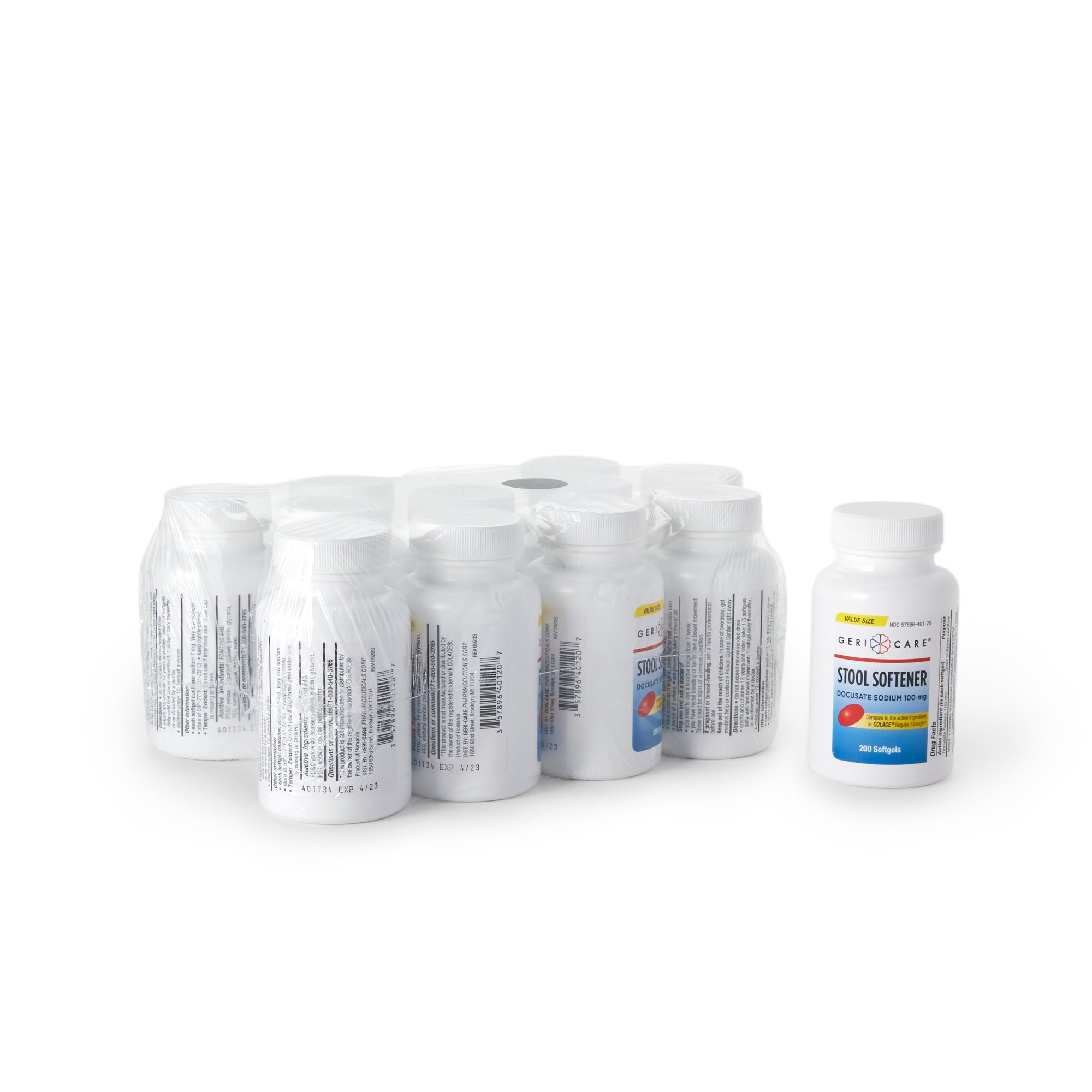 Stool Softener Geri-Care Softgel 200 per Bottle 100 mg Strength Docusate Sodium, Packaging Type- Case