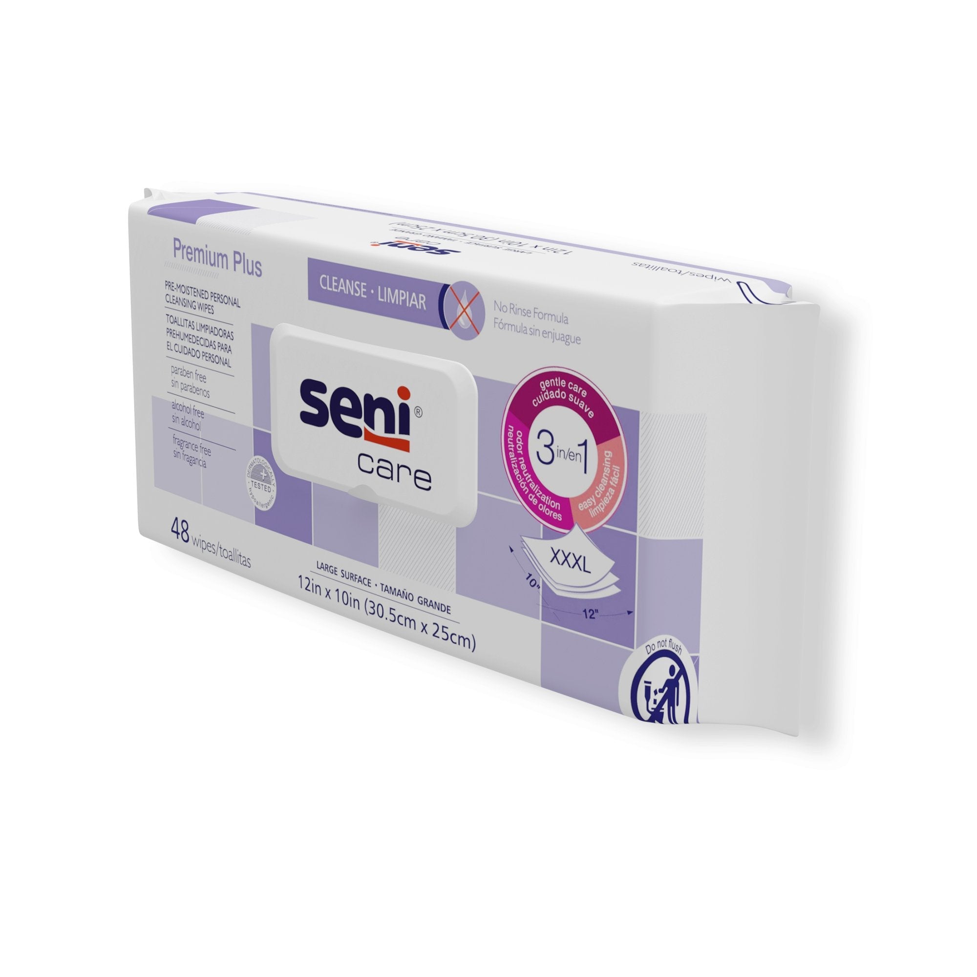 Personal Cleansing Wipe Seni Care Soft Pack Unscented 48 Count, Packaging Type- Case