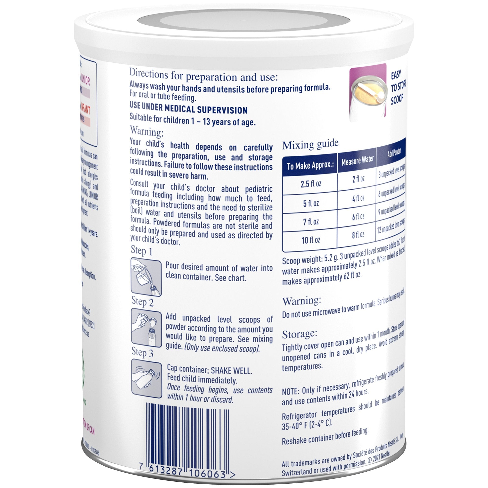 Pediatric Oral Supplement Alfamino Junior Vanilla Flavor 14.1 oz. Can Powder Amino Acid Food Allergies,Packaging Type- Each