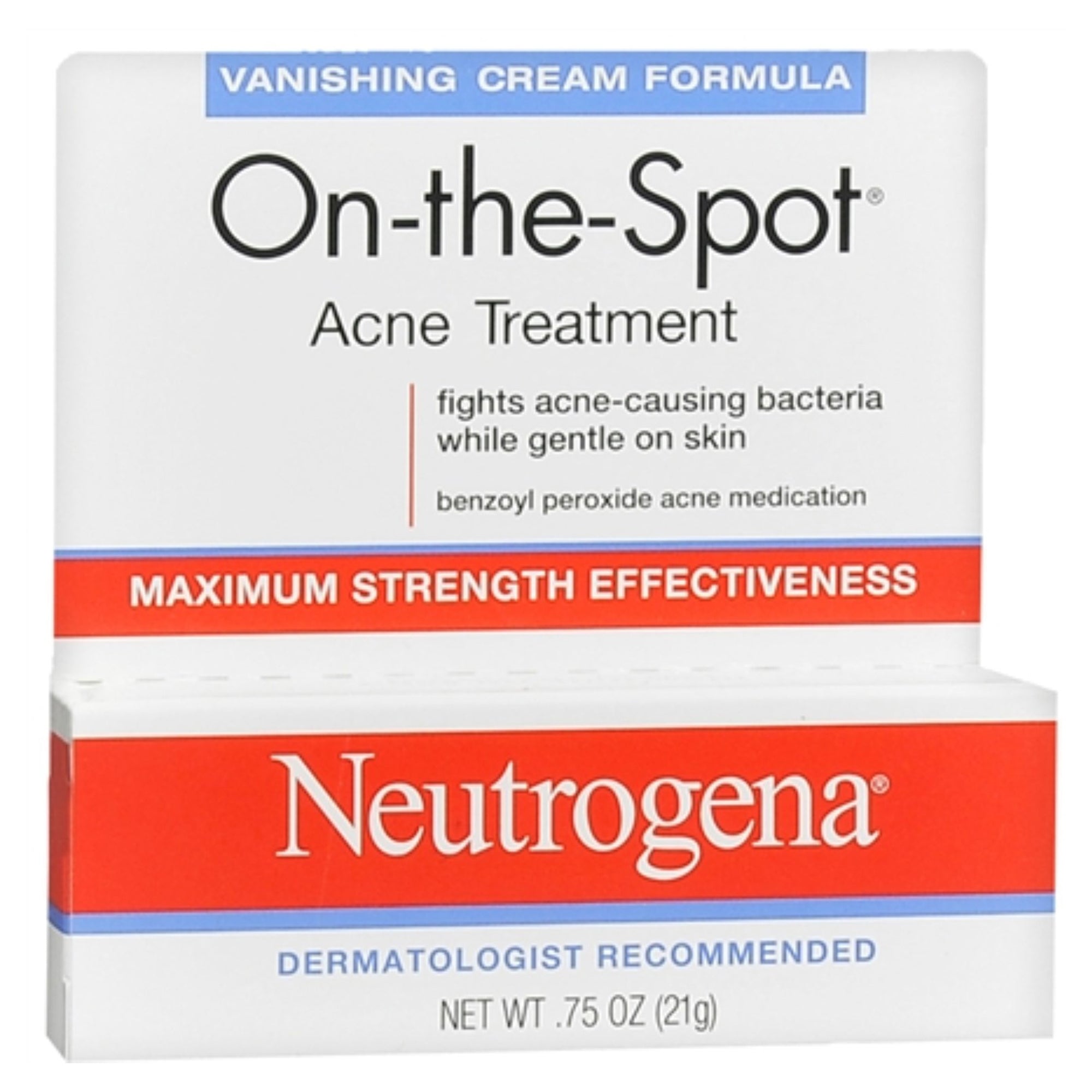 Acne Treatment Neutrogena On the Spot 0.75 oz. Cream,Packaging Type- Each