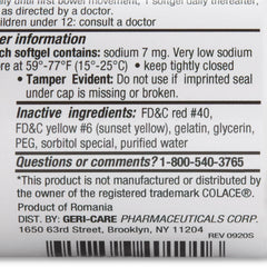 Stool Softener Geri-Care Softgel 100 per Bottle 100 mg Strength Docusate Sodium, Packaging Type- Case