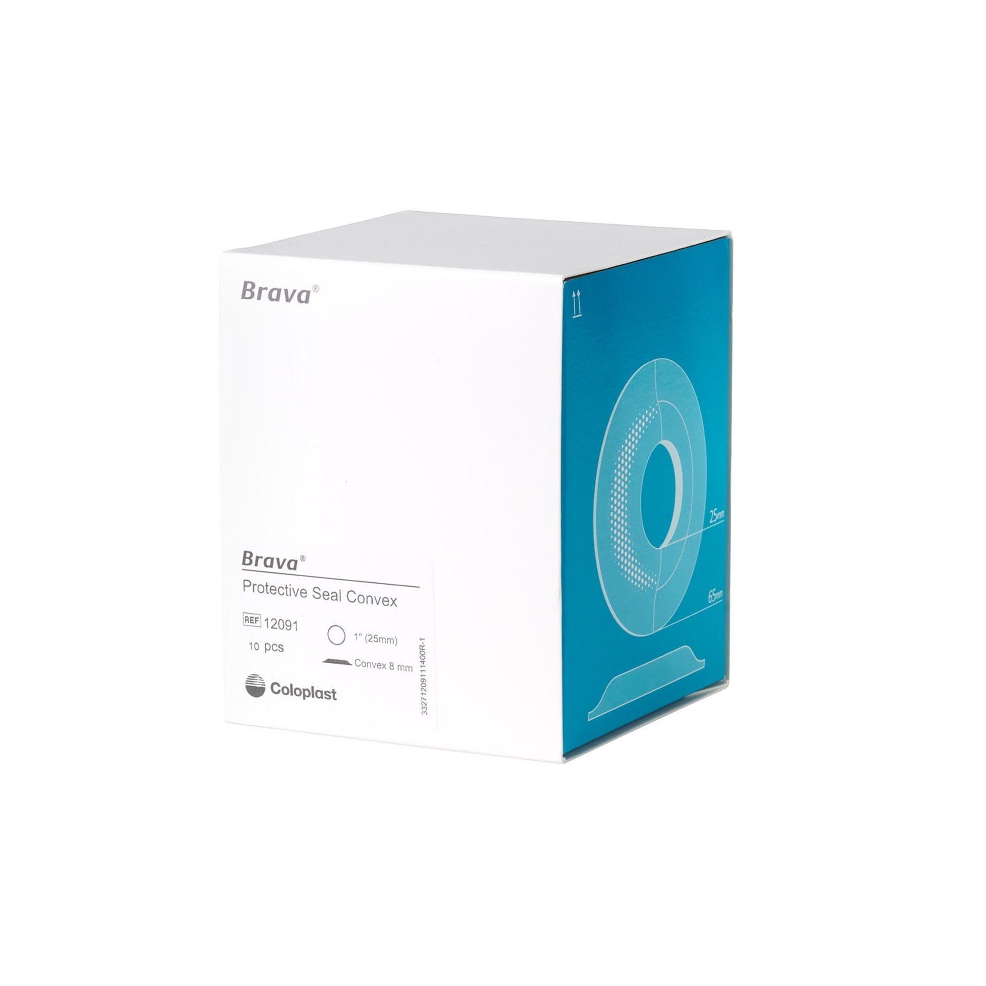 Ostomy Seal Brava Convex, Starter Hole 1 Inch (25mm) | 10/Box