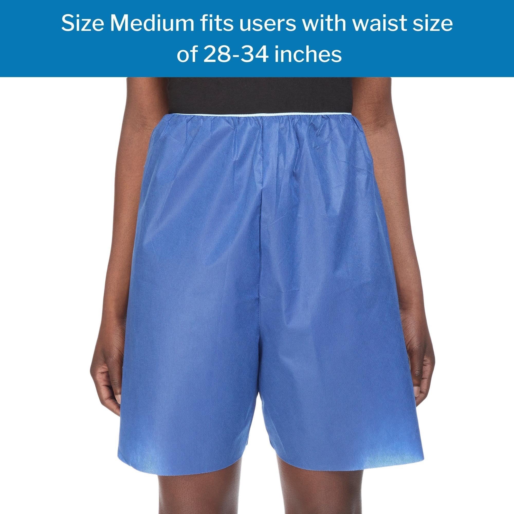 Exam Shorts McKesson Medium Blue SMS Adult Disposable, Packaging Type- Case