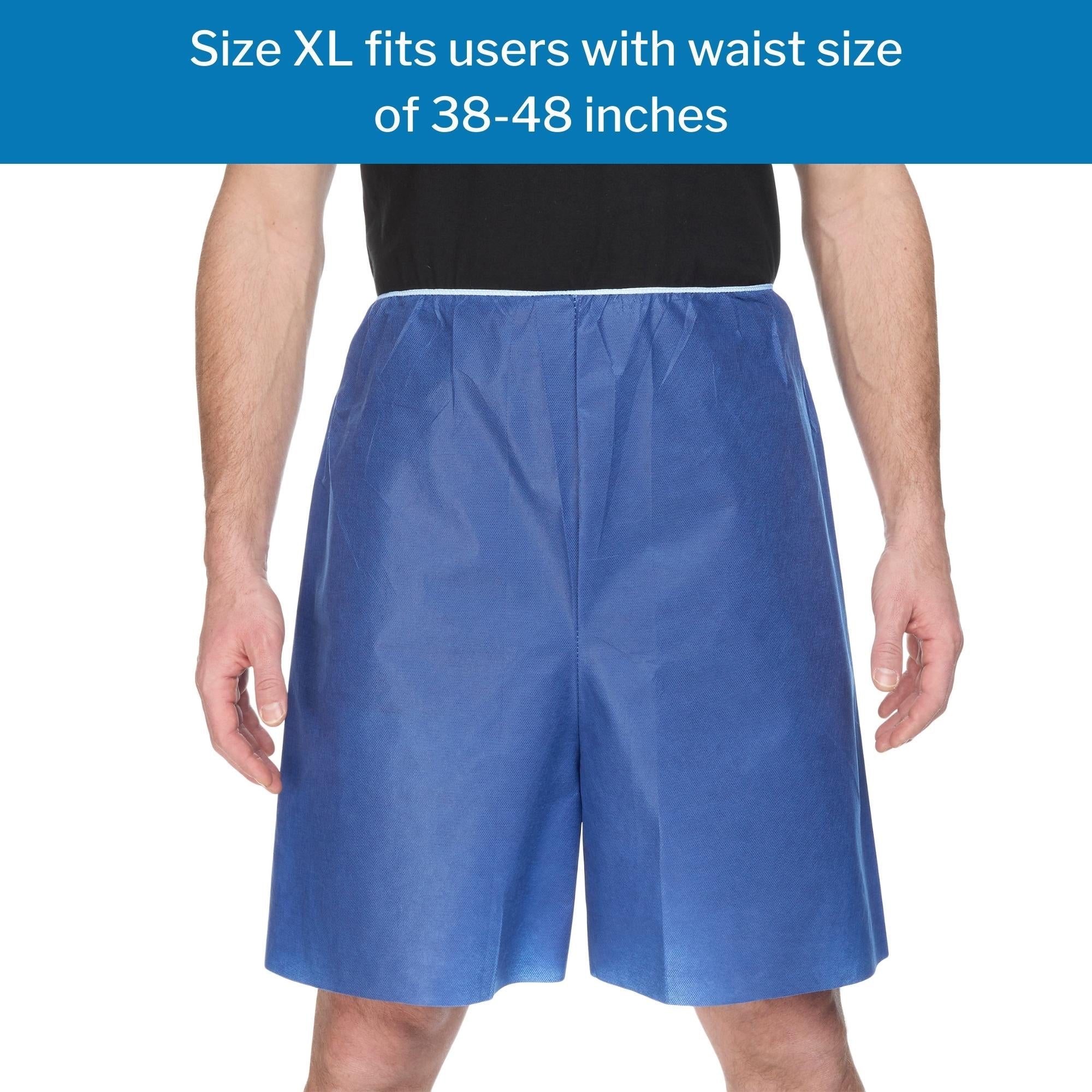 Exam Shorts McKesson X-Large Blue SMS Adult Disposable, Packaging Type- Case