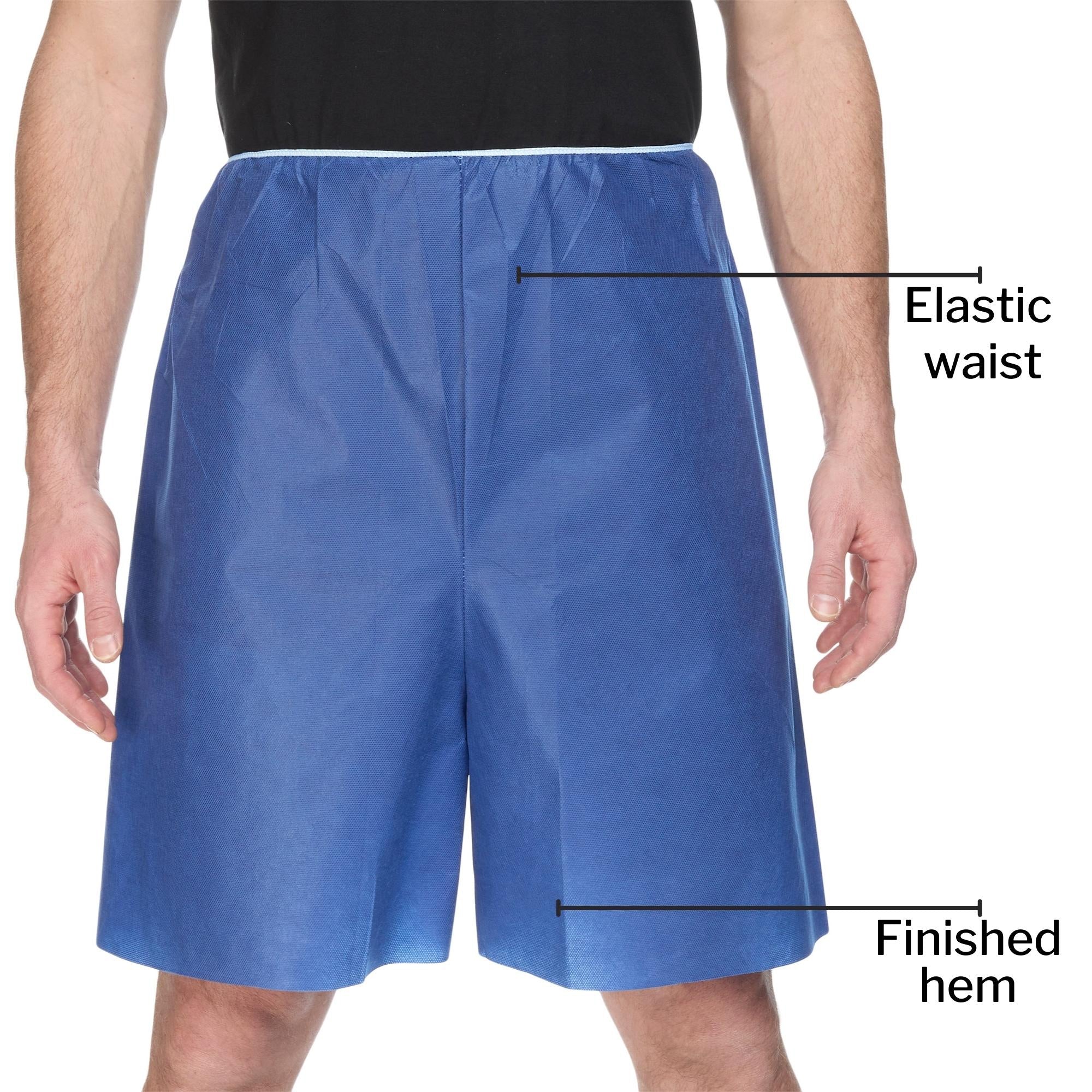 Exam Shorts McKesson X-Large Blue SMS Adult Disposable, Packaging Type- Case