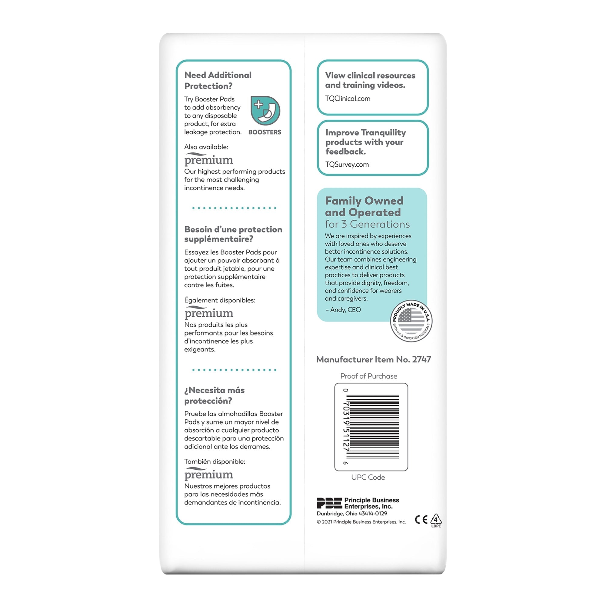 Unisex Adult Incontinence Brief Tranquility Essential X-Large Disposable Heavy Absorbency, Packaging Type- Case