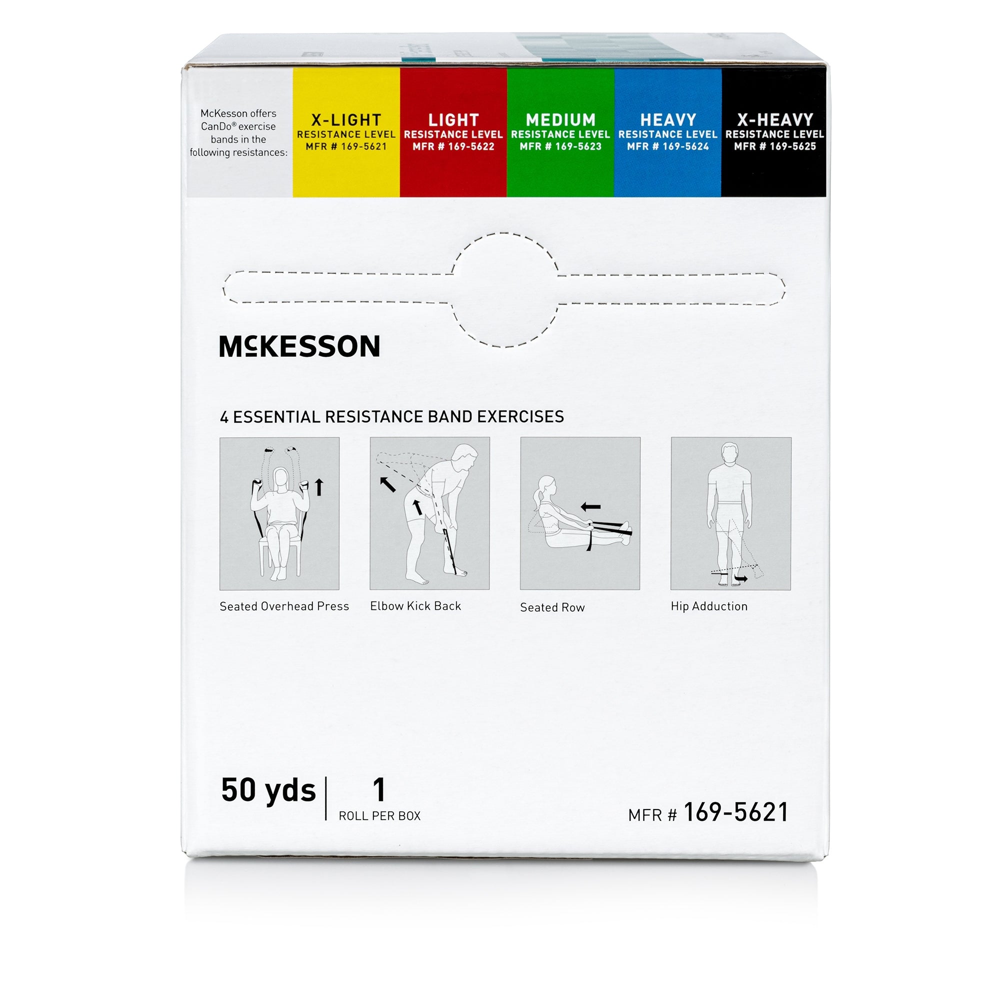 Exercise Resistance Band McKesson CanDo Yellow 5 Inch X 50 Yard X-Light Resistance, Packaging Type- Each