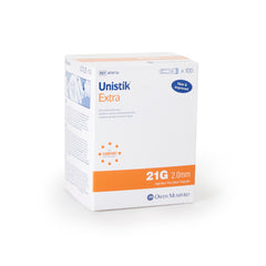Safety Lancet Unistik 2 21 Gauge Retractable Push Button Activation Finger, Packaging Type- Box