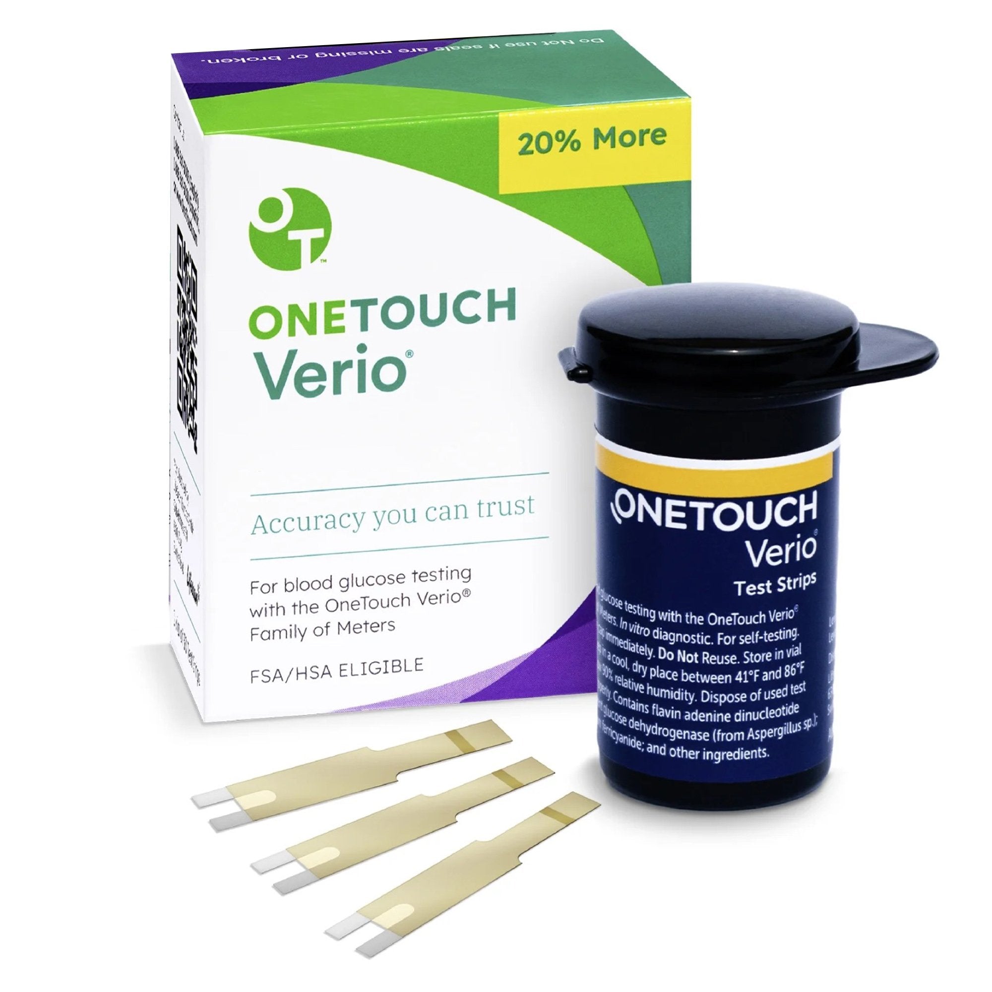 Blood Glucose Test Strips OneTouch Verio 50 Strips per Pack