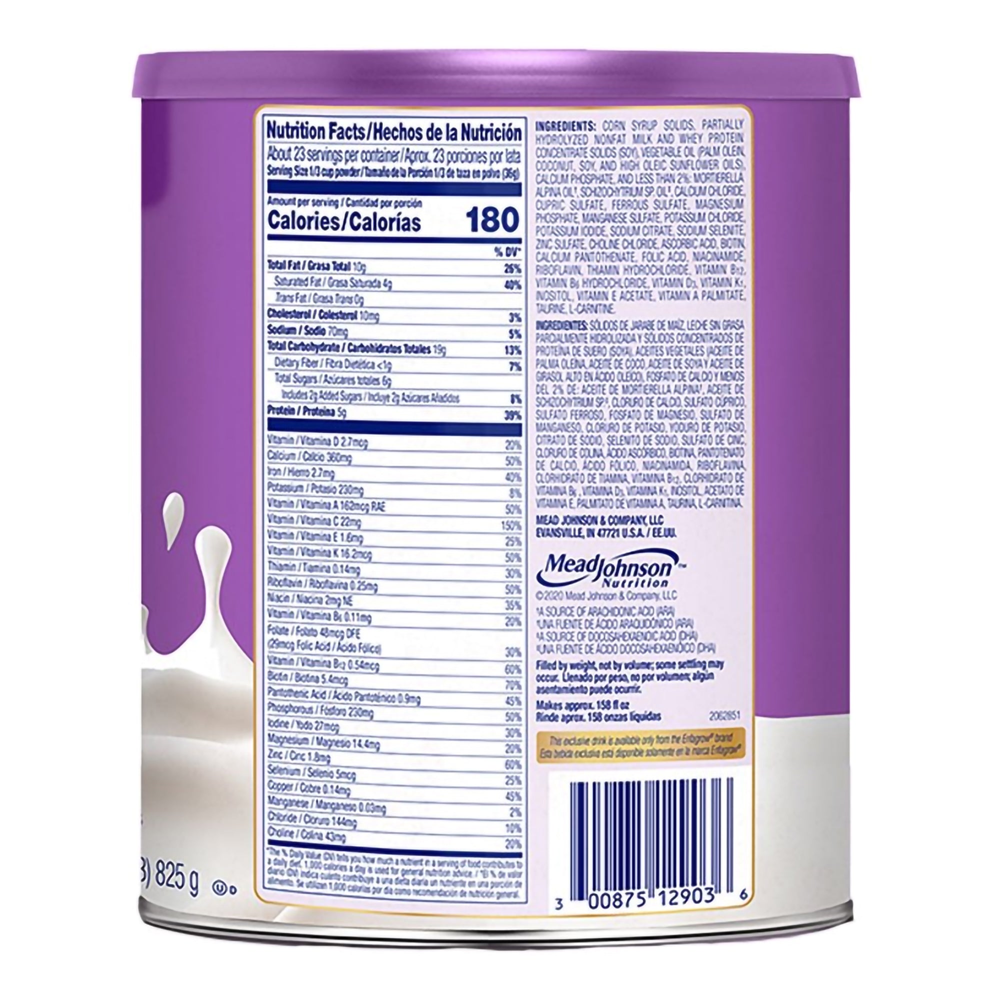 Pediatric Oral Supplement EnfagrowPremium Gentlease Toddler Unflavored 29.1 oz. Can Powder Calories,Packaging Type- Each