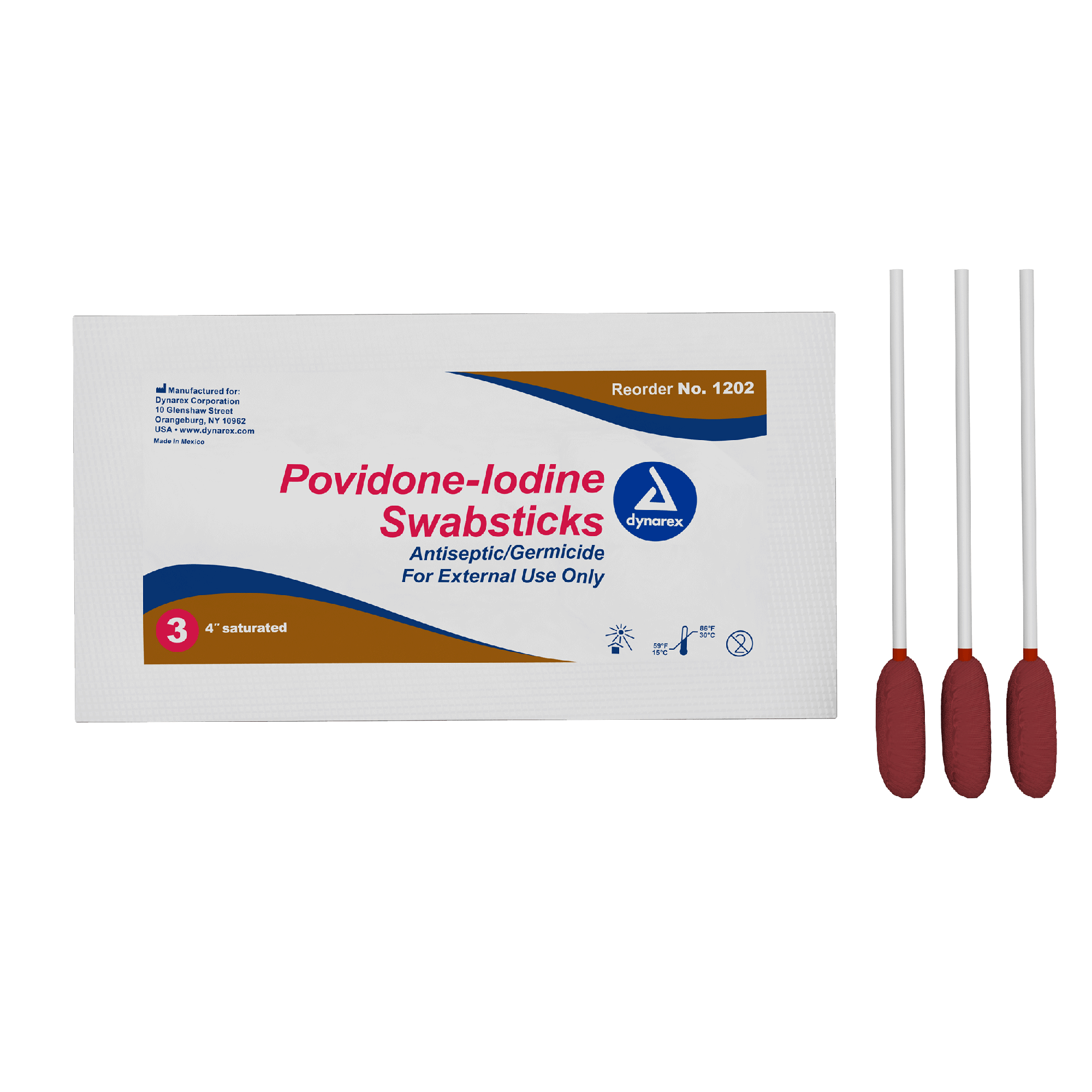 Dynarex Povidone Iodine Swabsticks