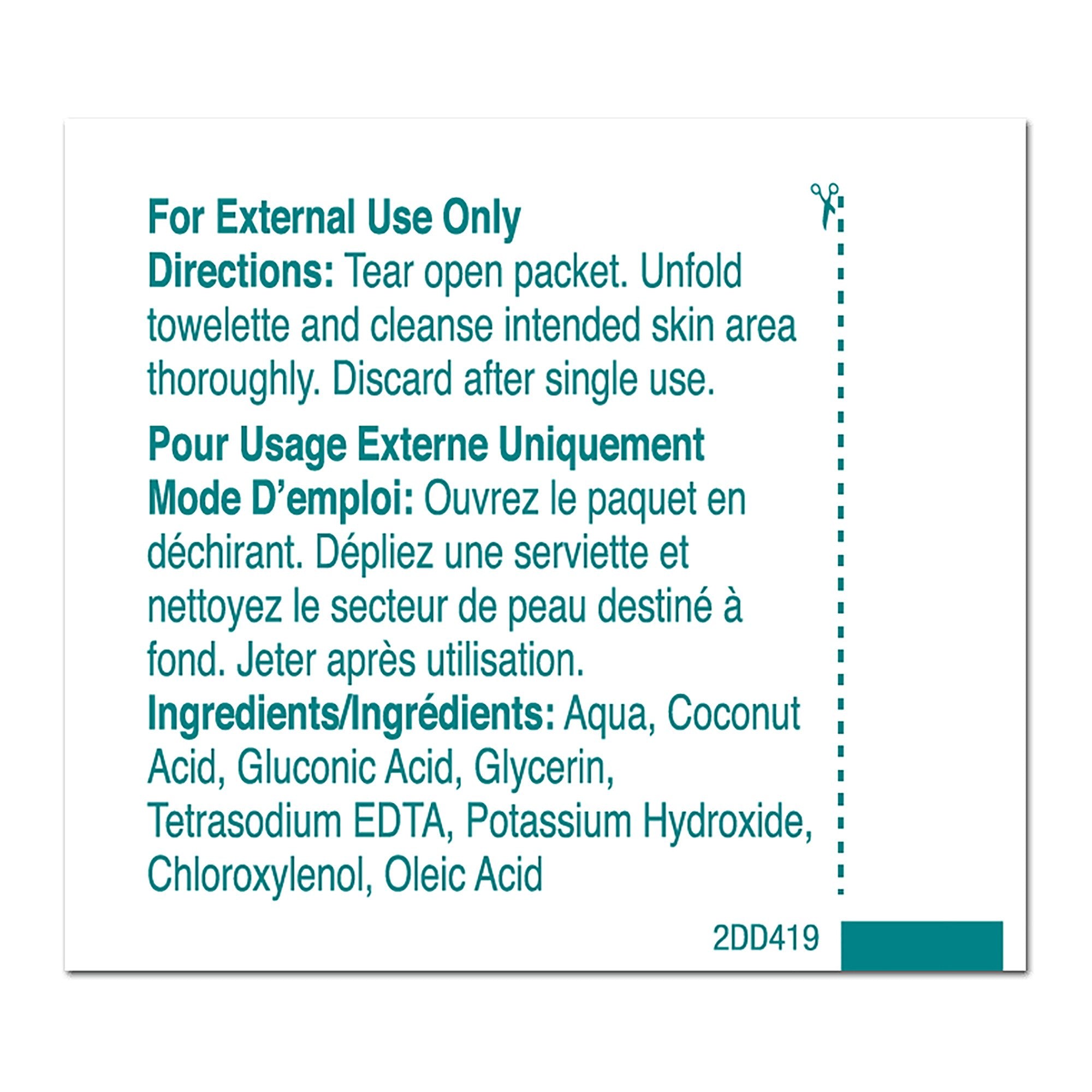 Castile Soap Towelette PDI Individual Packet Scented 100 Count,Packaging Type- Box