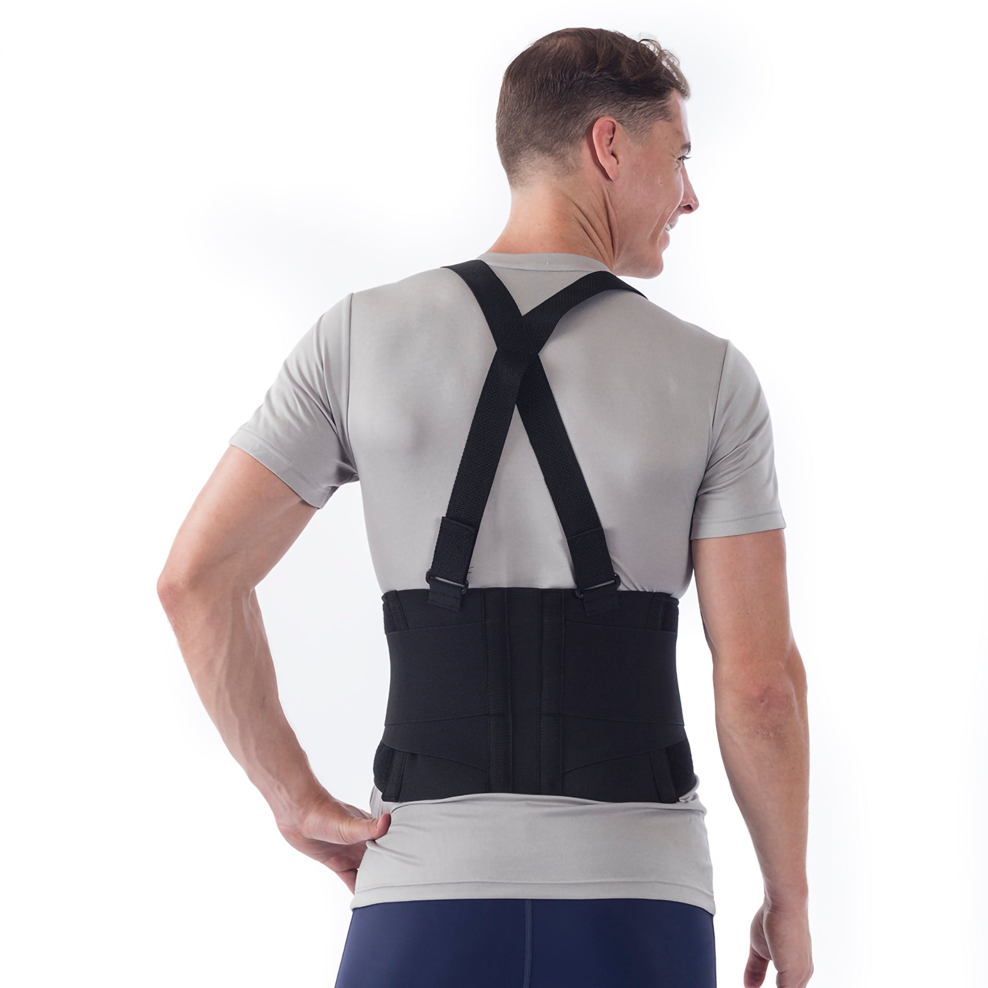 occupational back support nyortho deluxe medium hook and loop closure 30 to 34 inch waist circumference 9 inch back height adult