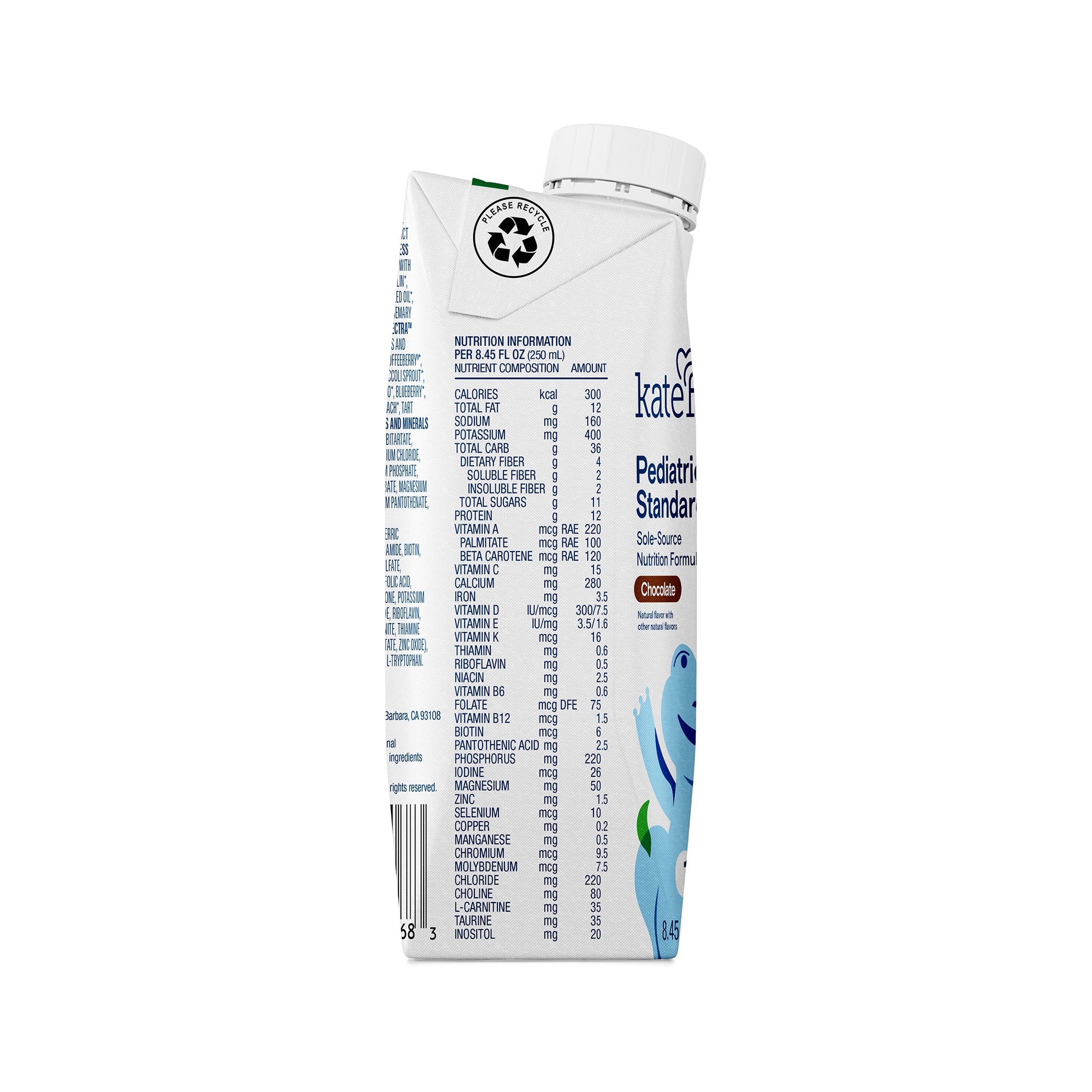 Pediatric Oral Supplement Kate Farms Pediatric Standard 1.2 Chocolate Flavor 8.45 oz. Carton Liquid Organic Pea Protein,Packaging Type- Each