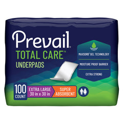 Disposable Underpad Prevail Total Care 30 X 30 Inch Polyester Heavy Absorbency | 4BG/Case