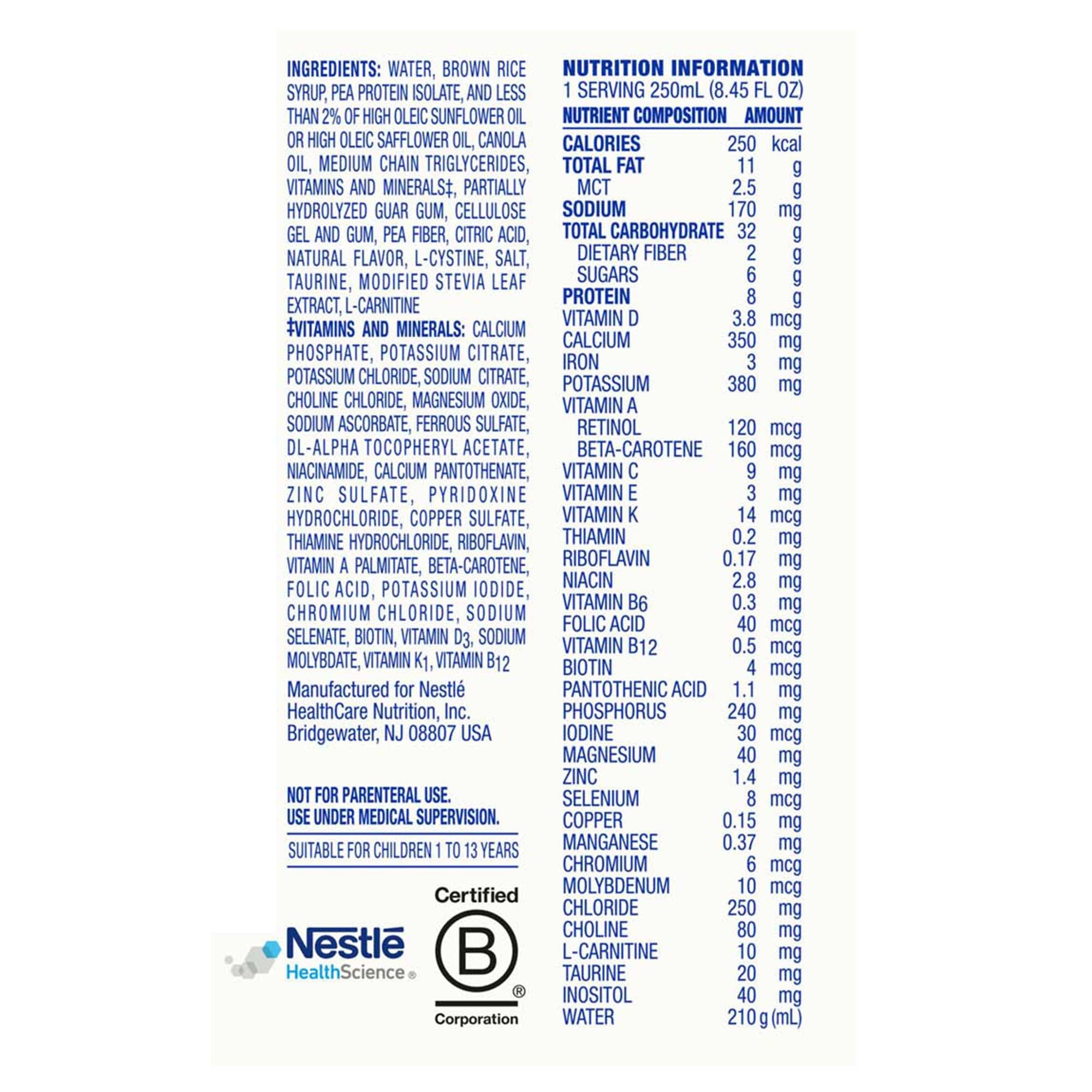 Pediatric Oral Supplement Compleat Pediatric Standard 1.0 Cal Vanilla Flavor 8.45 oz. Carton Liquid Plant Based Food Allergies,Packaging Type- Each