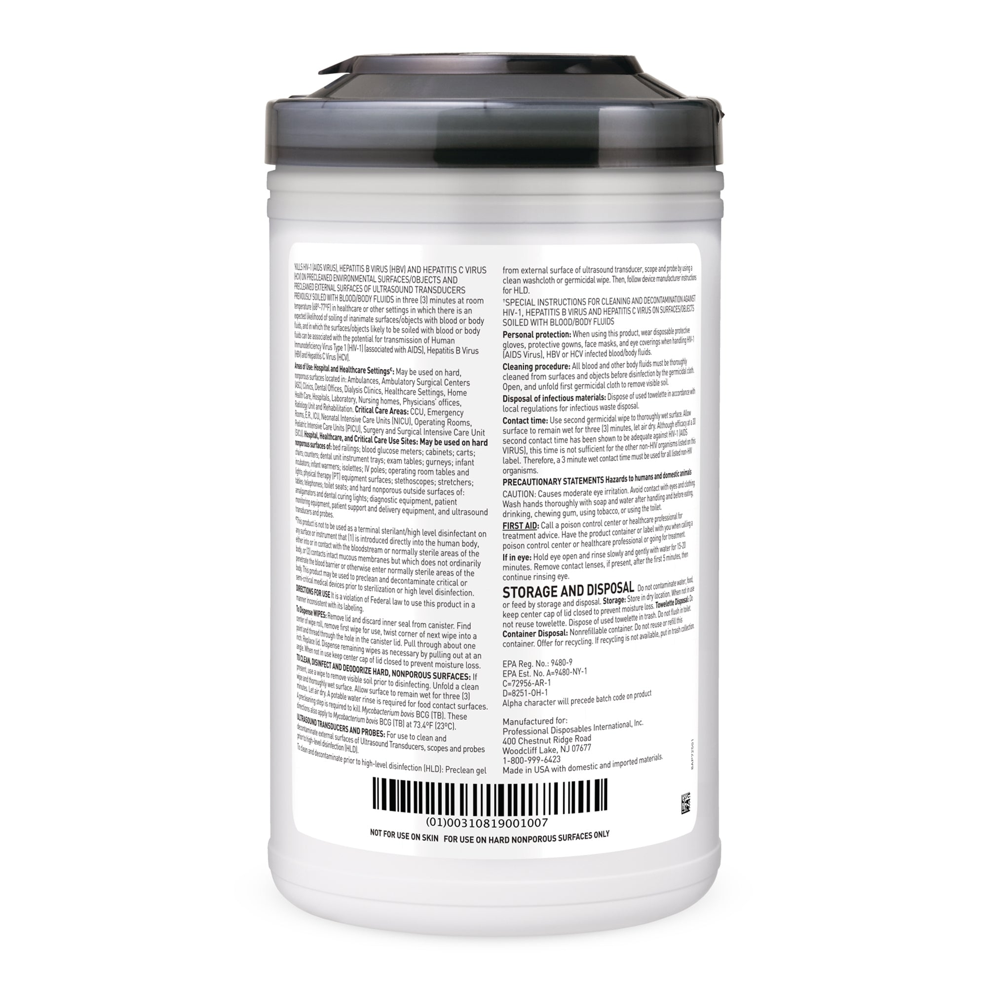 Sani-Cloth AF3 Surface Disinfectant Cleaner Premoistened Germicidal Manual Pull Wipe 75 Count Canister Mild Scent NonSterile | 6CN/Case