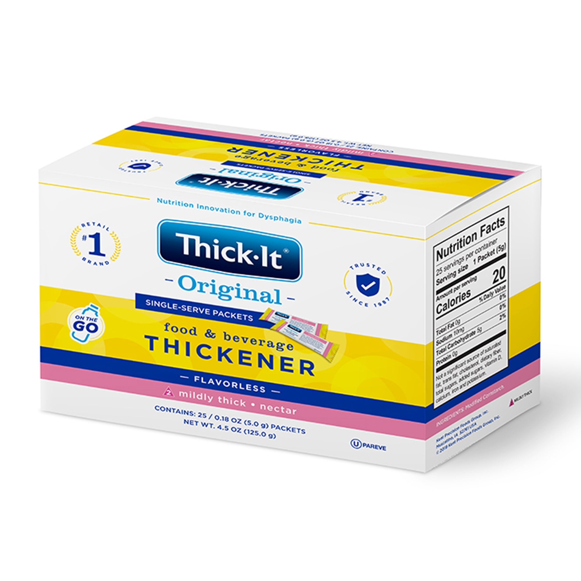 Food and Beverage Thickener Thick-It Original 5 Gram Individual Packet Unflavored Powder IDDSI Level 2 Mildly Thick,Packaging Type- Each