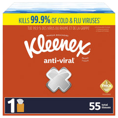 Kleenex Anti-Viral Facial Tissue White 8-1/5 X 8-1/5 Inch 55 Count, Packaging Type- Case