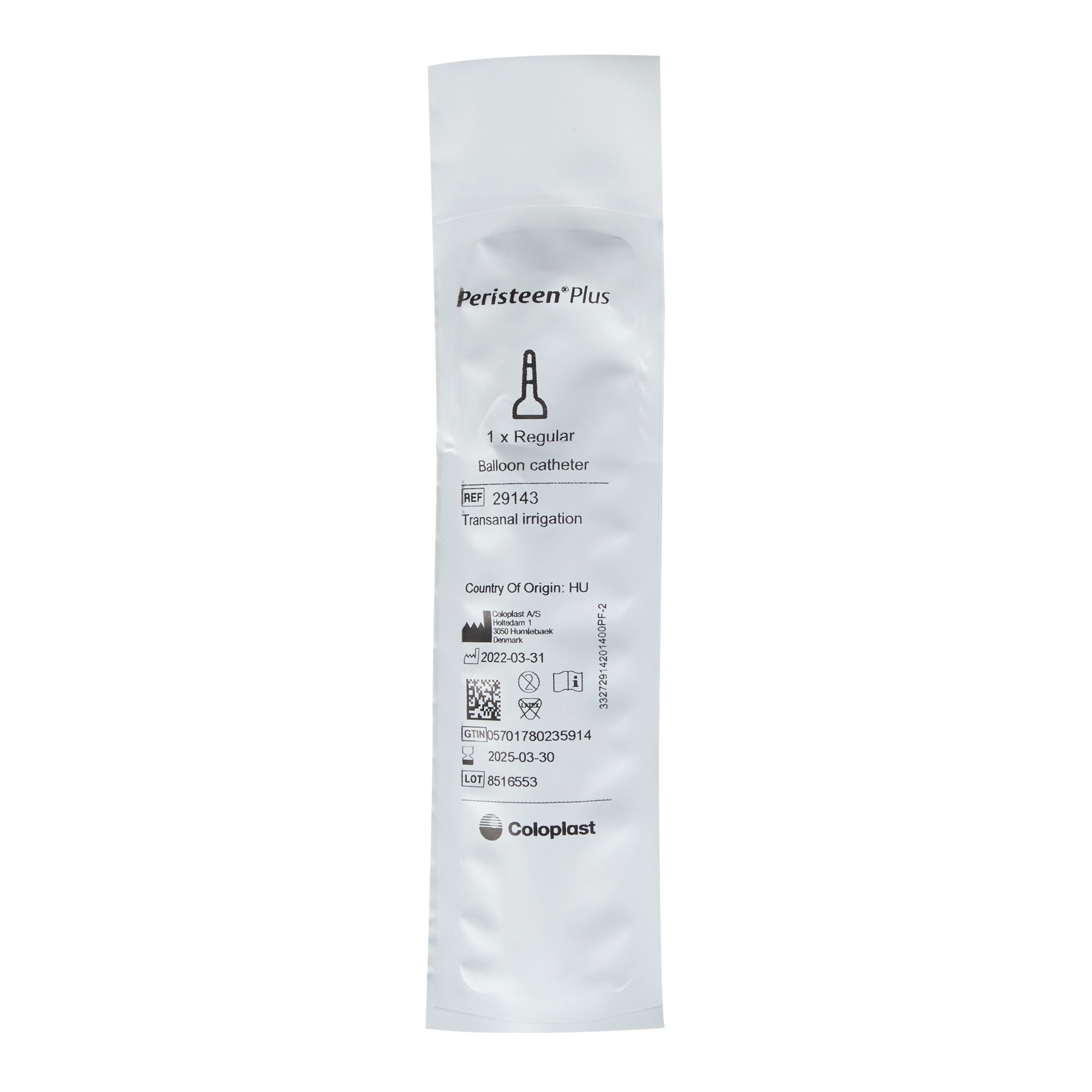 Balloon Catheter Accessory Unit Peristeen Plus 15 Regular Catheters, 1 Water Bag | 1/Box