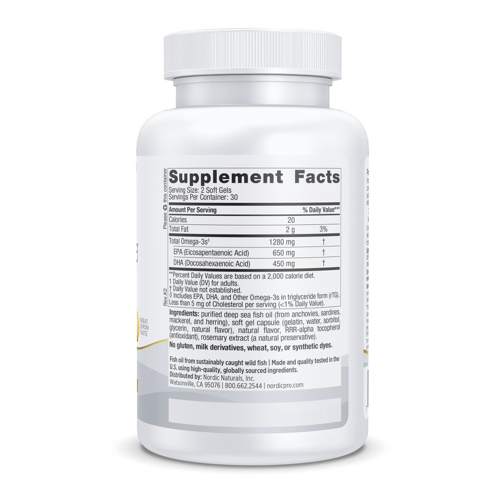 Dietary Supplement Nordic Naturals ProOmega Softgel 60 Per Bottle, Packaging Type -Case