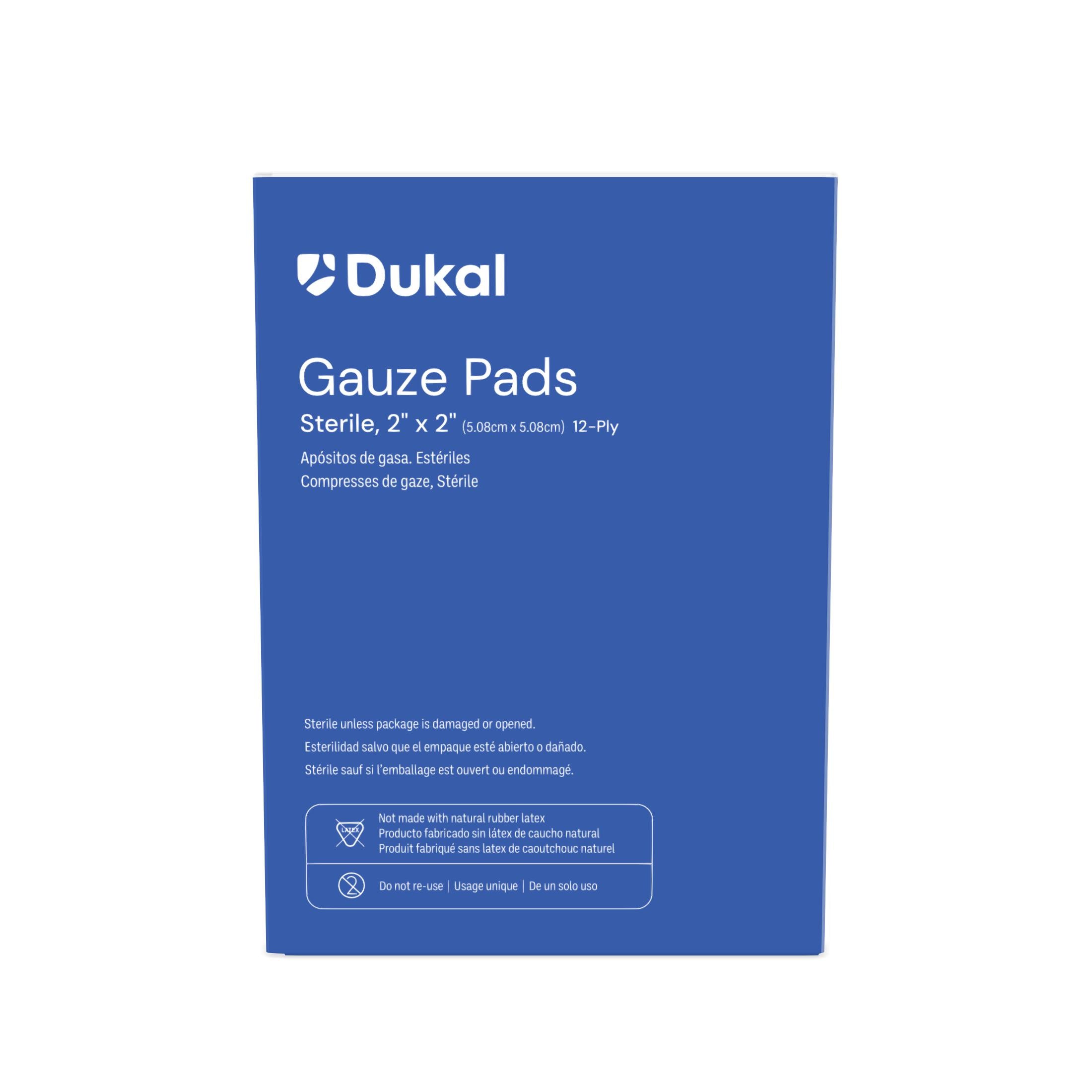 Gauze Sponge Dukal 2 X 2 Inch 12-Ply Sterile 1 per Pack, Packaging Type- Case