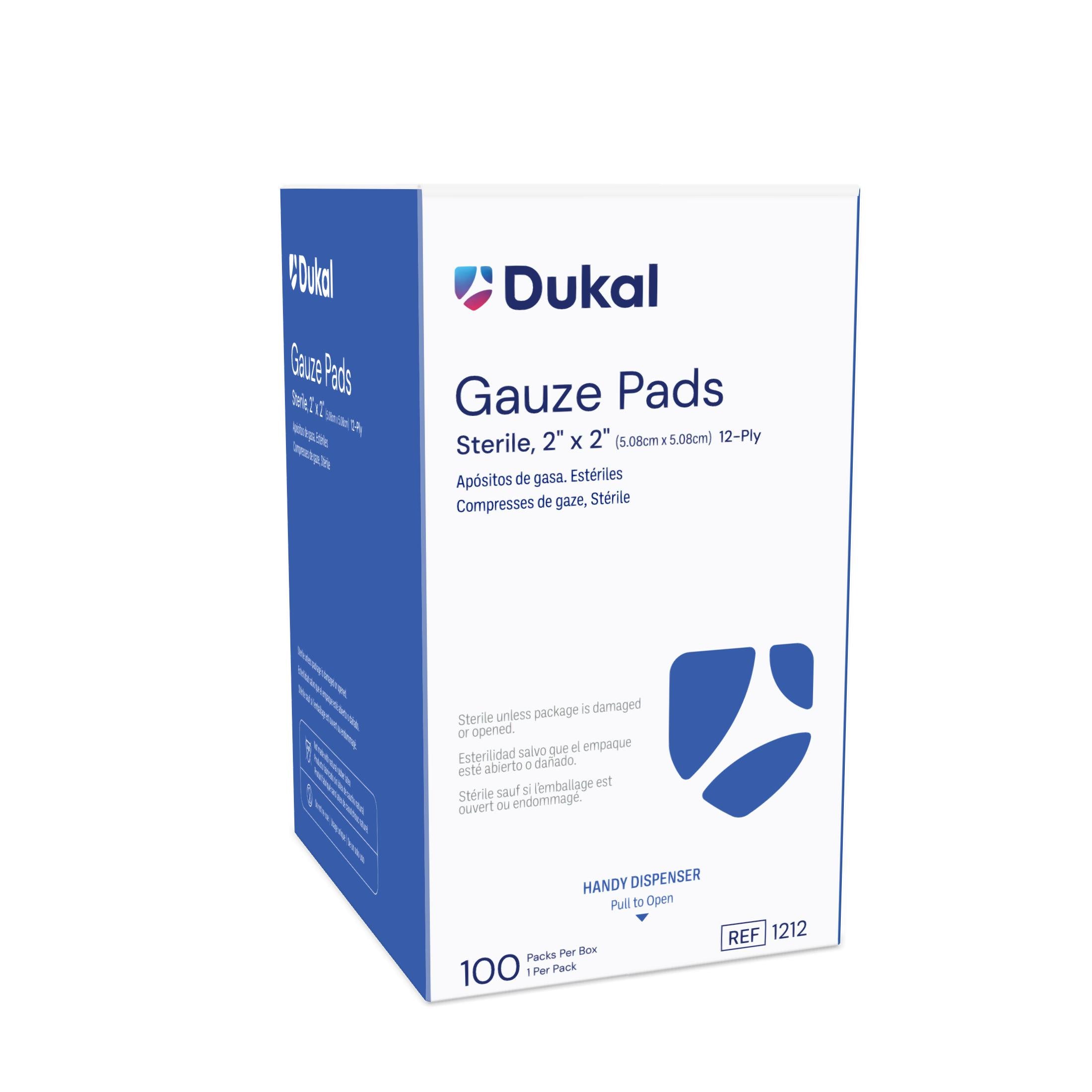 Gauze Sponge Dukal 2 X 2 Inch 12-Ply Sterile 1 per Pack, Packaging Type- Case