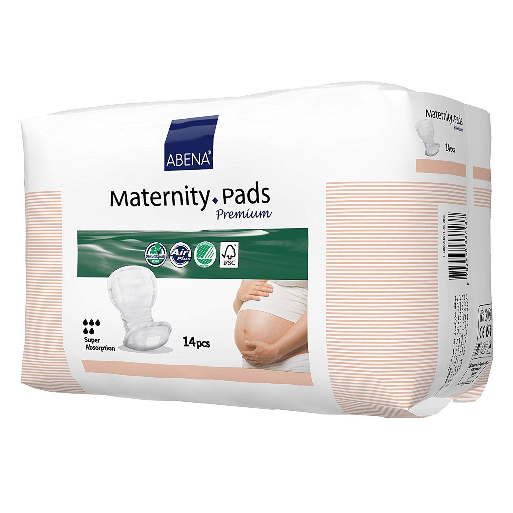 Bladder Control Pad Abena Maternity Pad Premium 7.9 X 17.3 Inch Heavy Absorbency Fluff / Polymer Core One Size Fits Most  CS/252