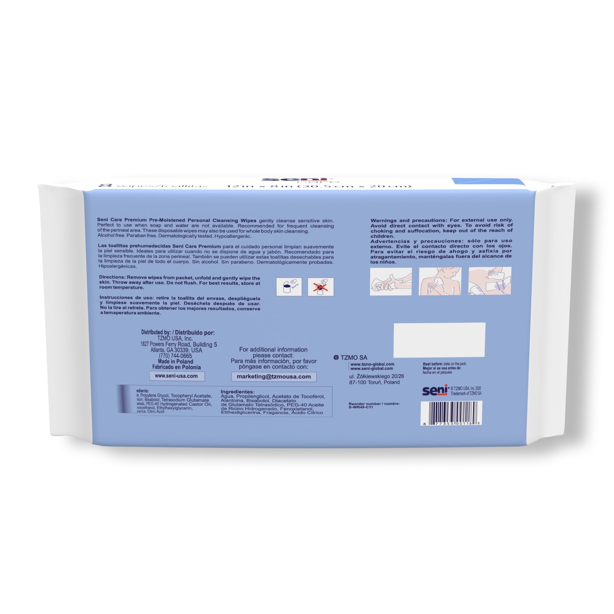 Personal Cleansing Wipe Seni Care Soft Pack Scented 48 Count, Packaging Type- Case