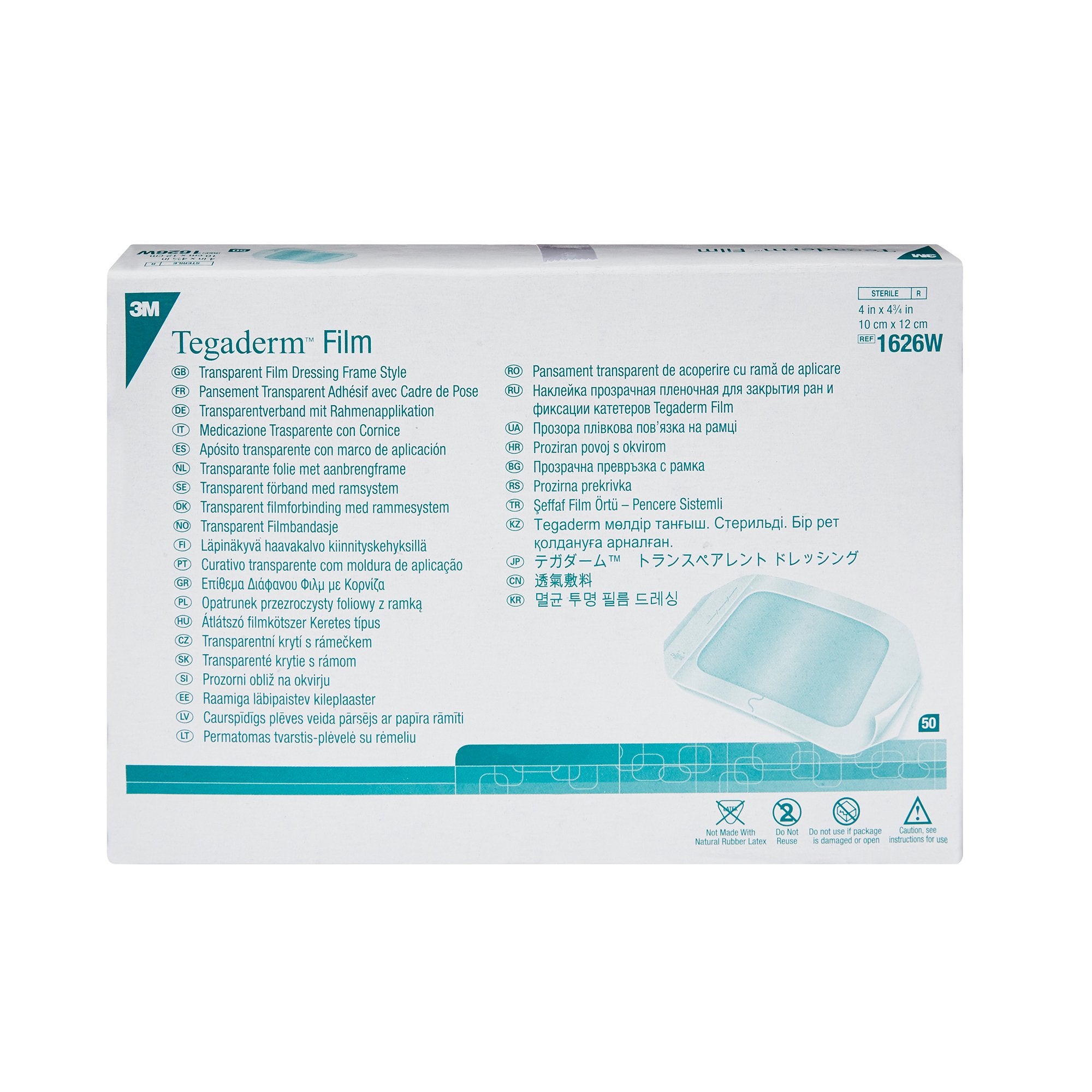 Transparent Film Dressing 3M Tegaderm 4 X 4-3/4 Inch Frame Style Delivery Rectangle Sterile,Packaging Type- Box