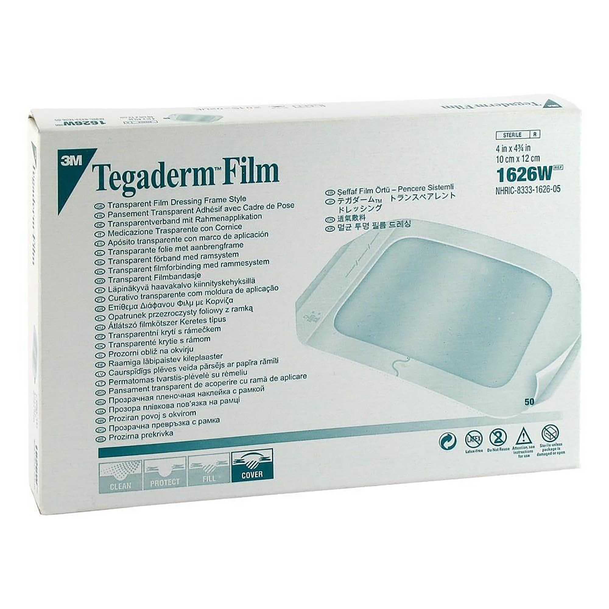 Transparent Film Dressing 3M Tegaderm 4 X 4-3/4 Inch Frame Style Delivery Rectangle Sterile,Packaging Type- Box