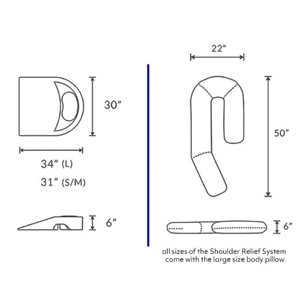 Shoulder Positioner System MedCline 22 W X 50 L X 6 H Inch Foam / Gel Freestanding,Packaging Type- Each