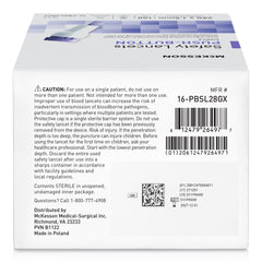 Safety Lancet McKesson 28 Gauge Retractable Push Button Activation Finger, Packaging Type- Case