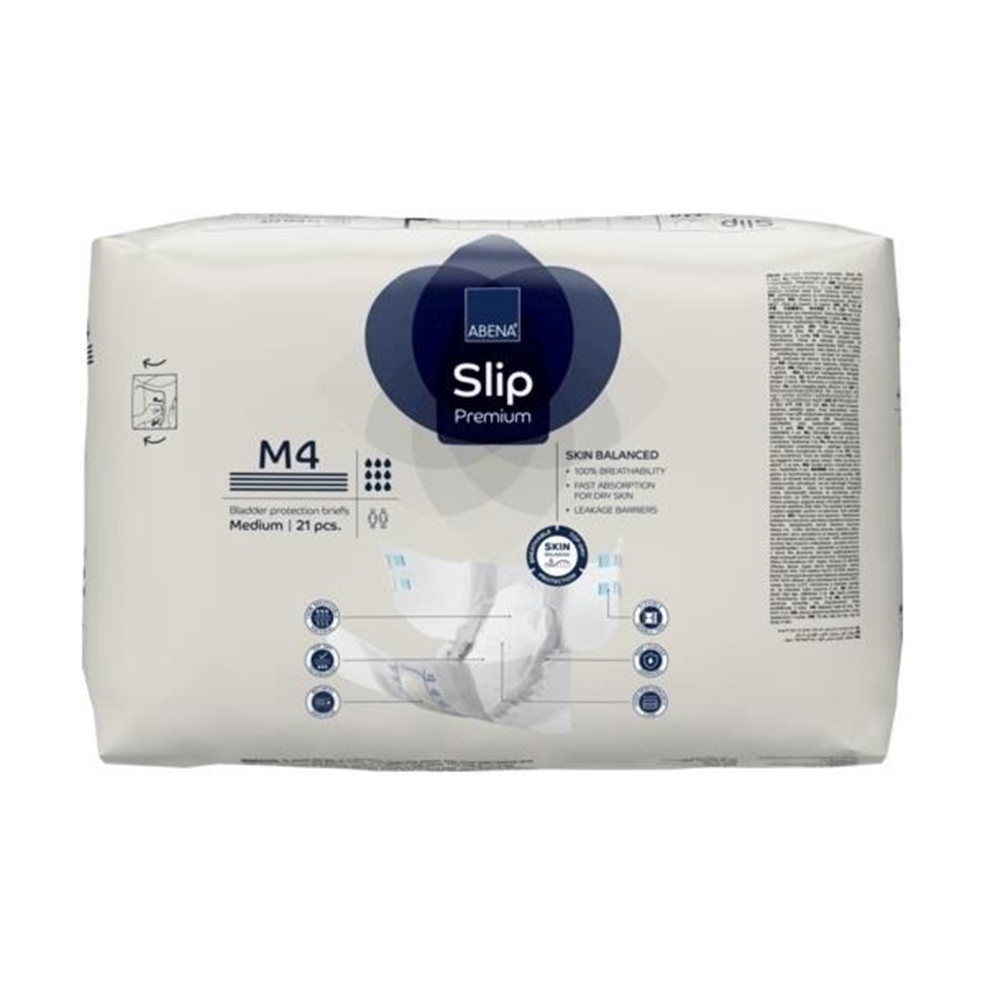 Unisex Adult Incontinence Brief Abena Slip Premium M4 Medium Disposable Heavy Absorbency, Packaging Type- Case