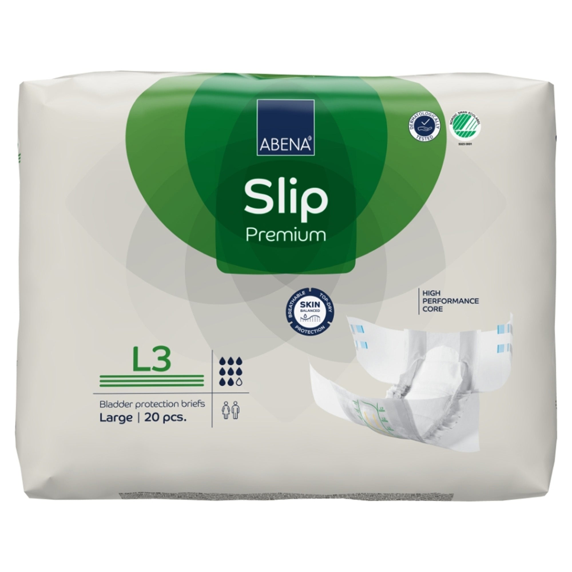 Unisex Adult Incontinence Brief Abena Slip Premium L3 Large Disposable Heavy Absorbency, Packaging Type- Case