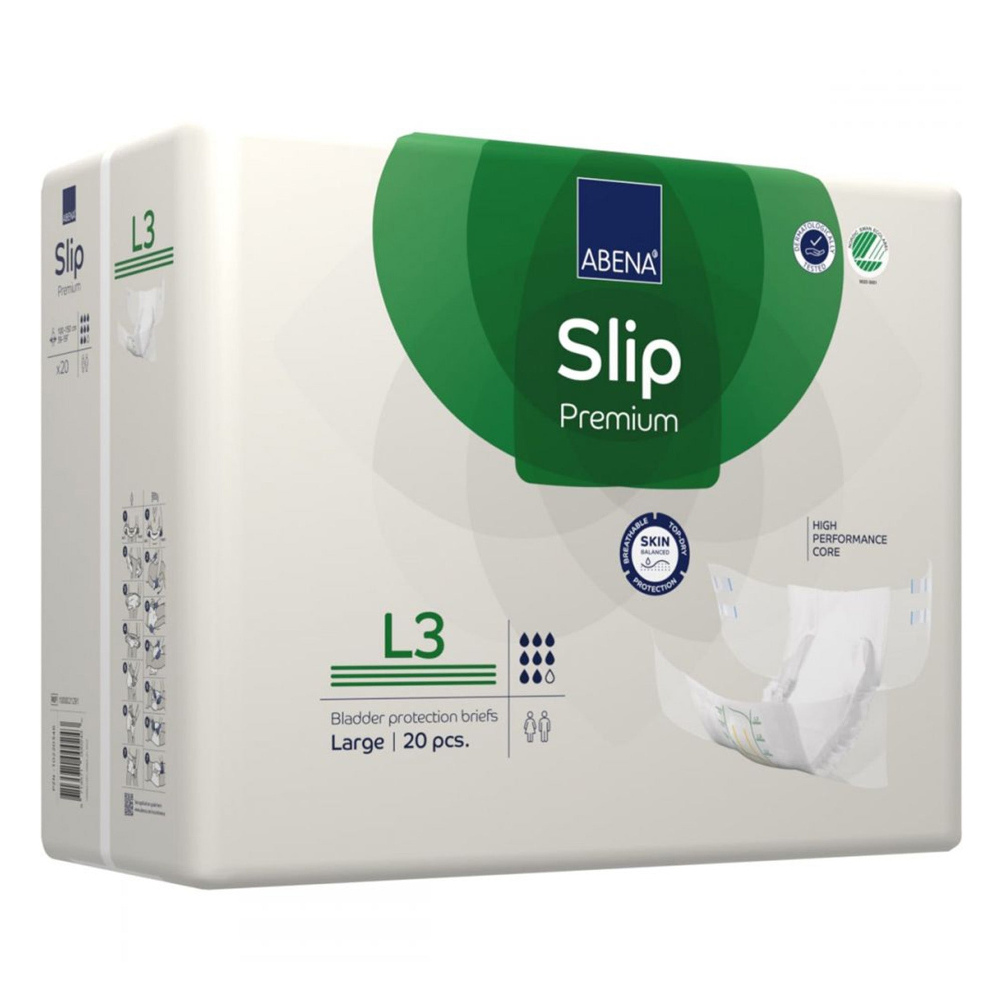Unisex Adult Incontinence Brief Abena Slip Premium L3 Large Disposable Heavy Absorbency, Packaging Type- Case
