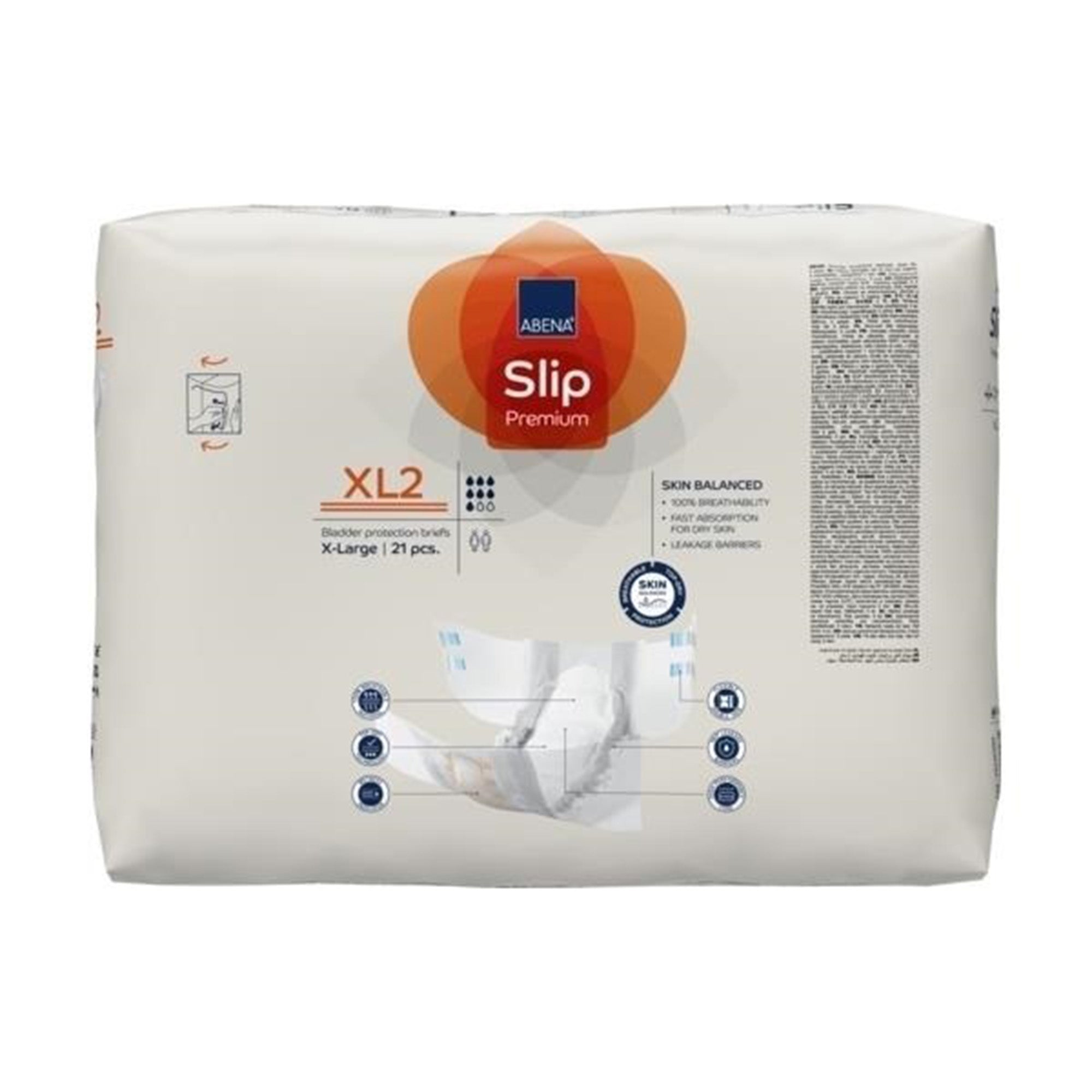 Unisex Adult Incontinence Brief Abena Slip Premium XL2 X-Large Disposable Heavy Absorbency, Packaging Type- Case