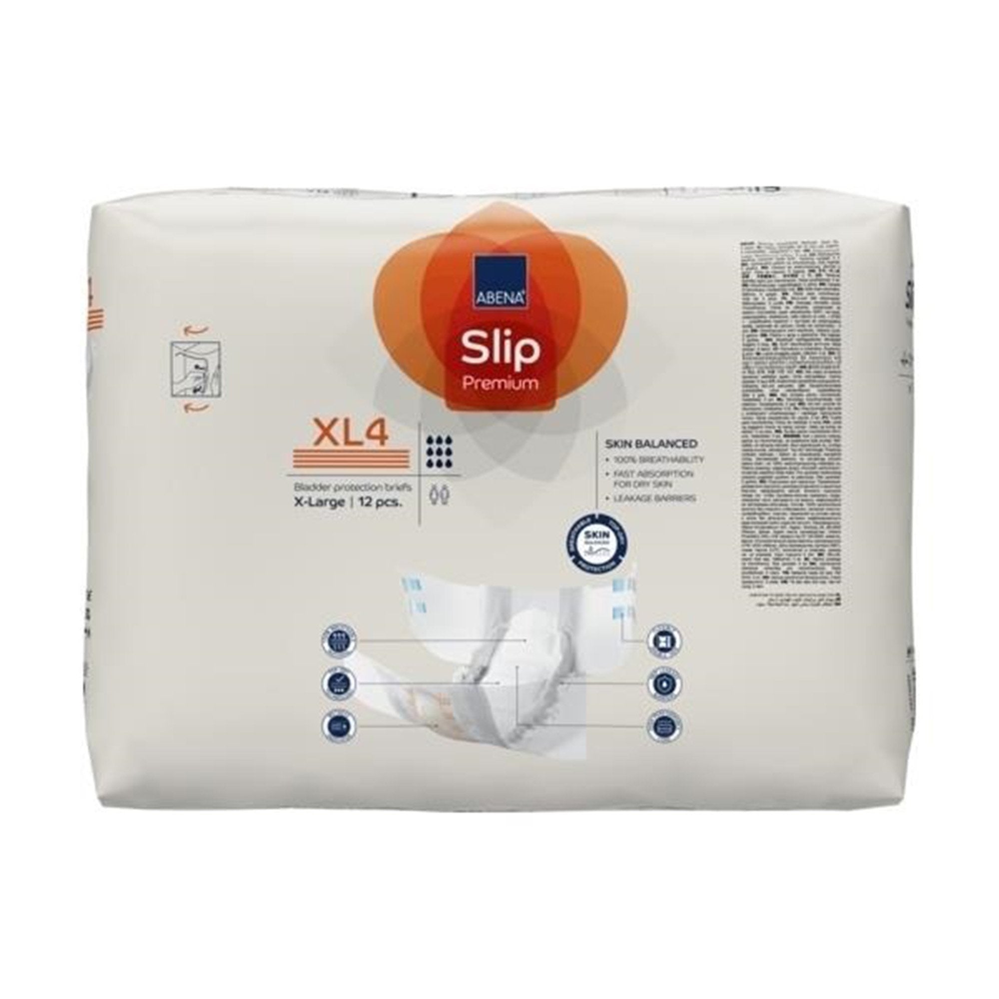 Unisex Adult Incontinence Brief Abena Slip Premium XL4 X-Large Disposable Heavy Absorbency, Packaging Type- Case