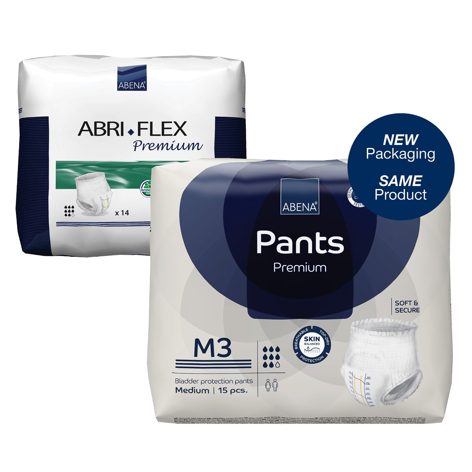 Unisex Adult Absorbent Underwear Abena Premium Pants M3 Pull On with Tear Away Seams Medium Disposable Heavy Absorbency, Packaging Type- Case