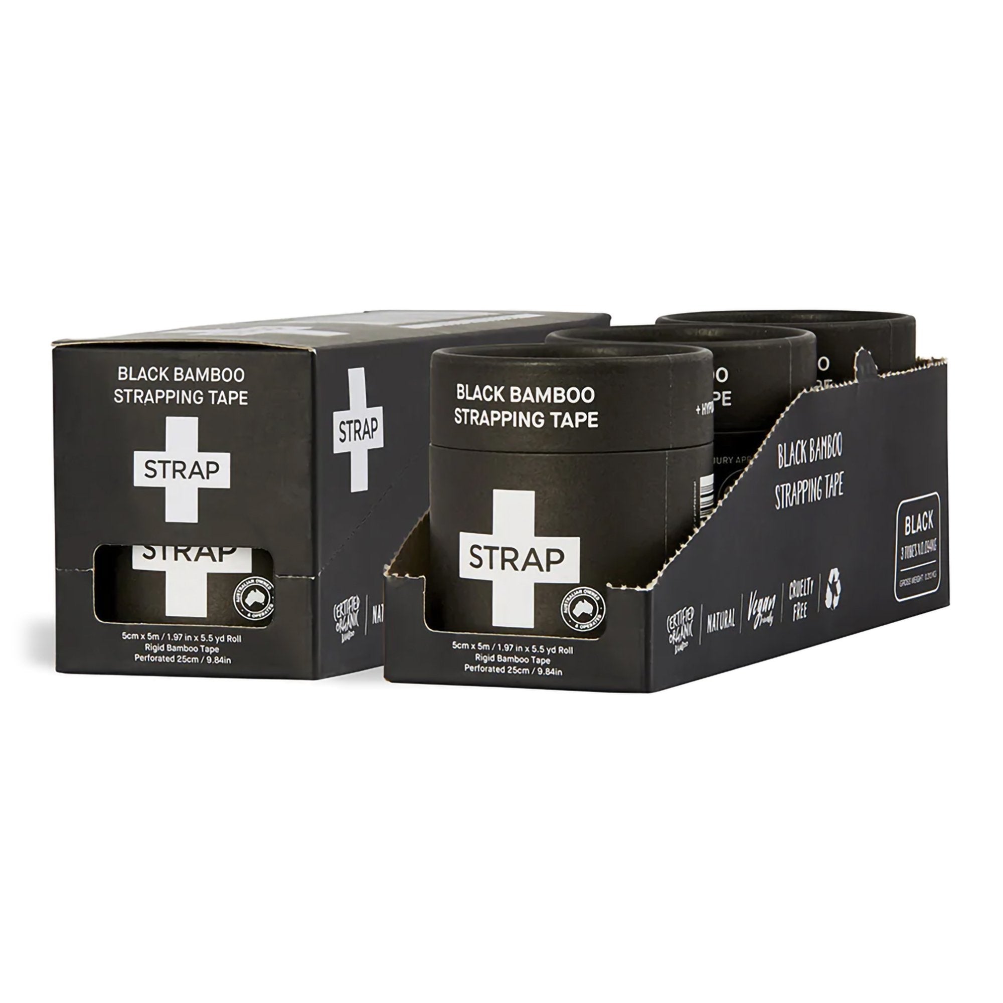 Athletic Tape Strap Black 1.97 Inch X 5-1/2 Yard Bamboo Fiber NonSterile, Packaging Type- Case