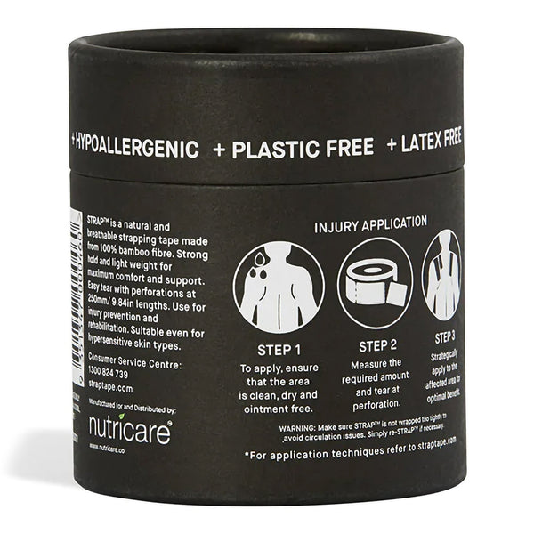 Athletic Tape Strap Black 1.97 Inch X 5-1/2 Yard Bamboo Fiber NonSterile, Packaging Type- Case