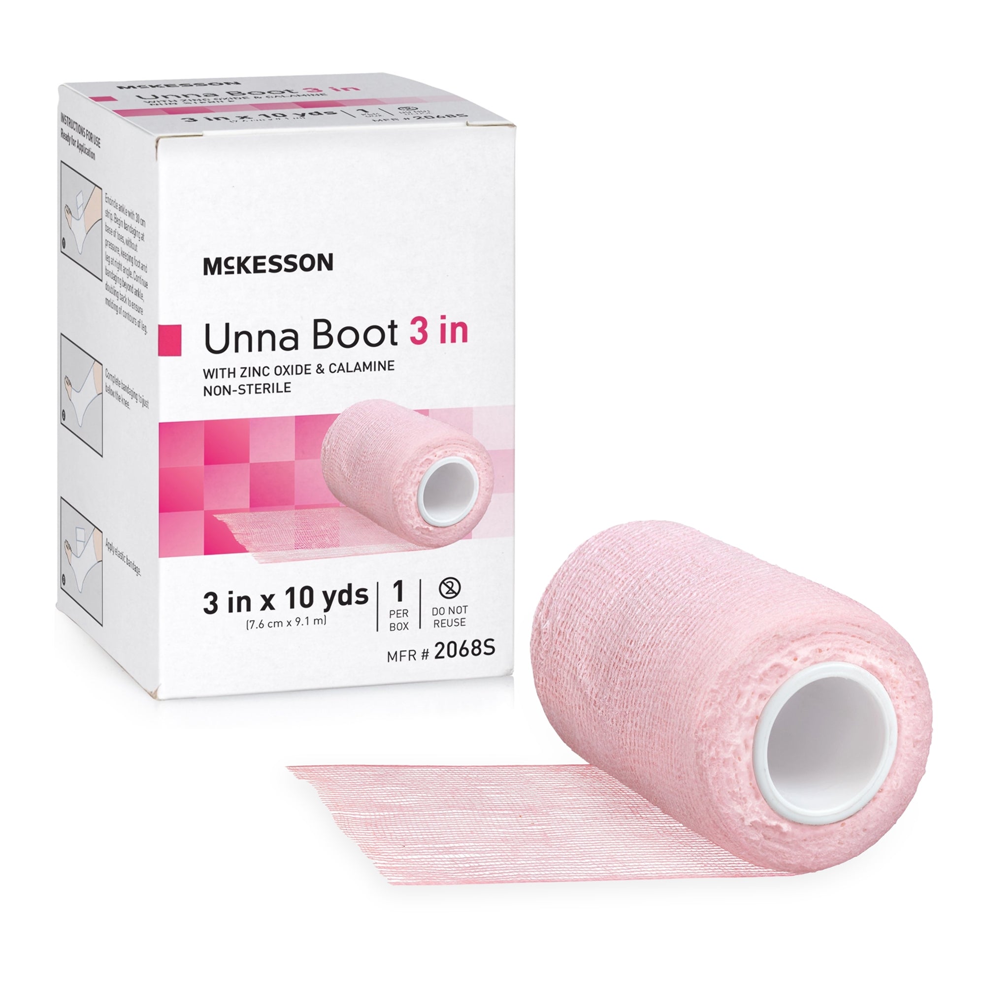 Unna Boot McKesson Zinc Oxide / Calamine 3 Inch X 10 Yard, Packaging Type- Case