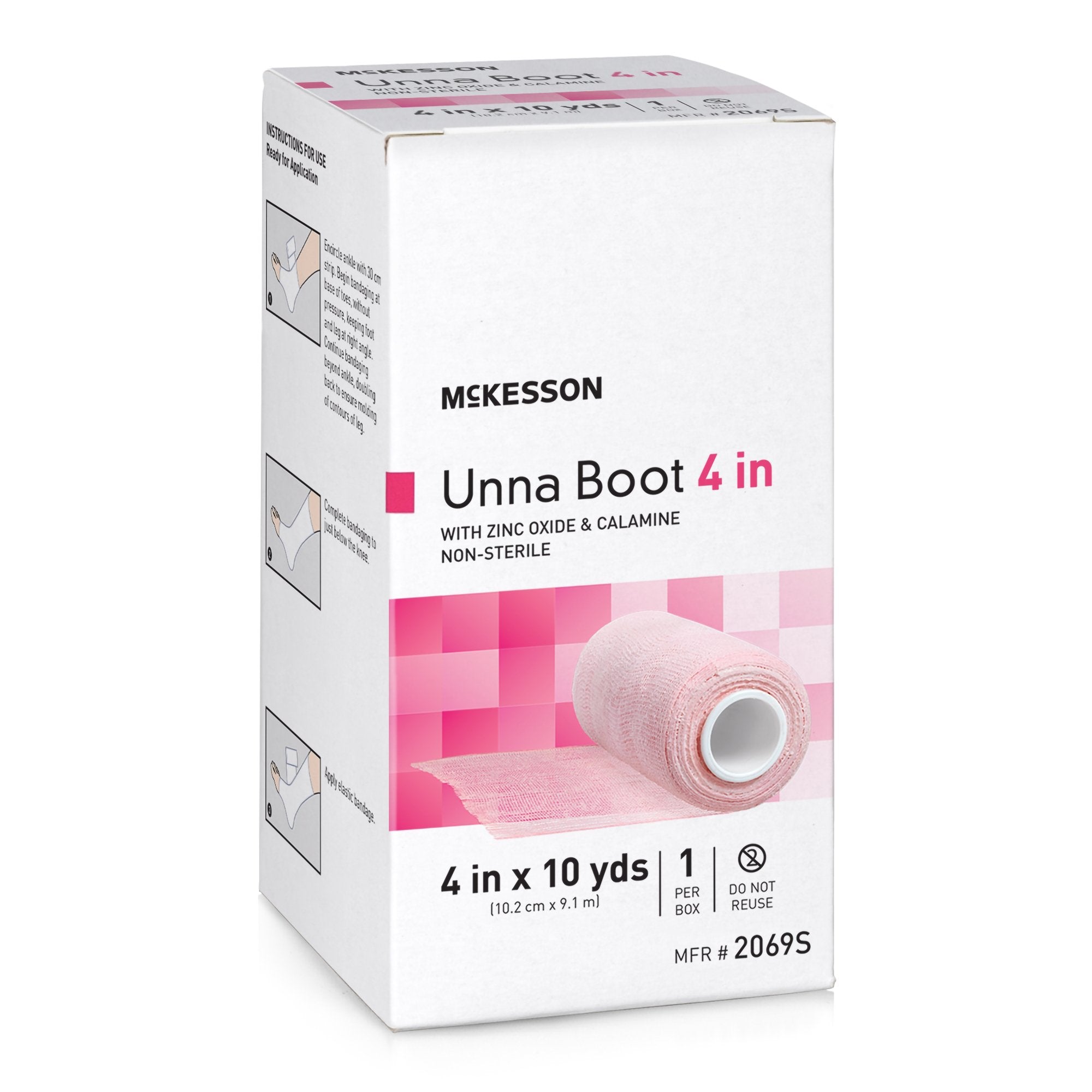 Unna Boot McKesson Zinc Oxide / Calamine 4 Inch X 10 Yard, Packaging Type- Case