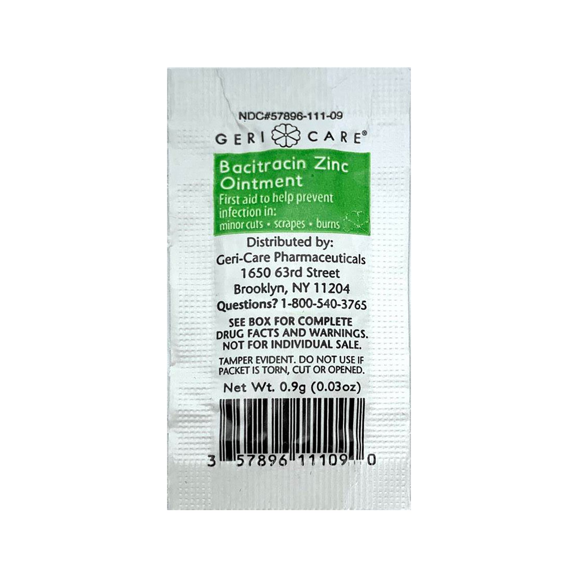 First Aid Antibiotic Bacitracin Zinc Ointment 0.9 Gram Individual Packet,Packaging Type- Box