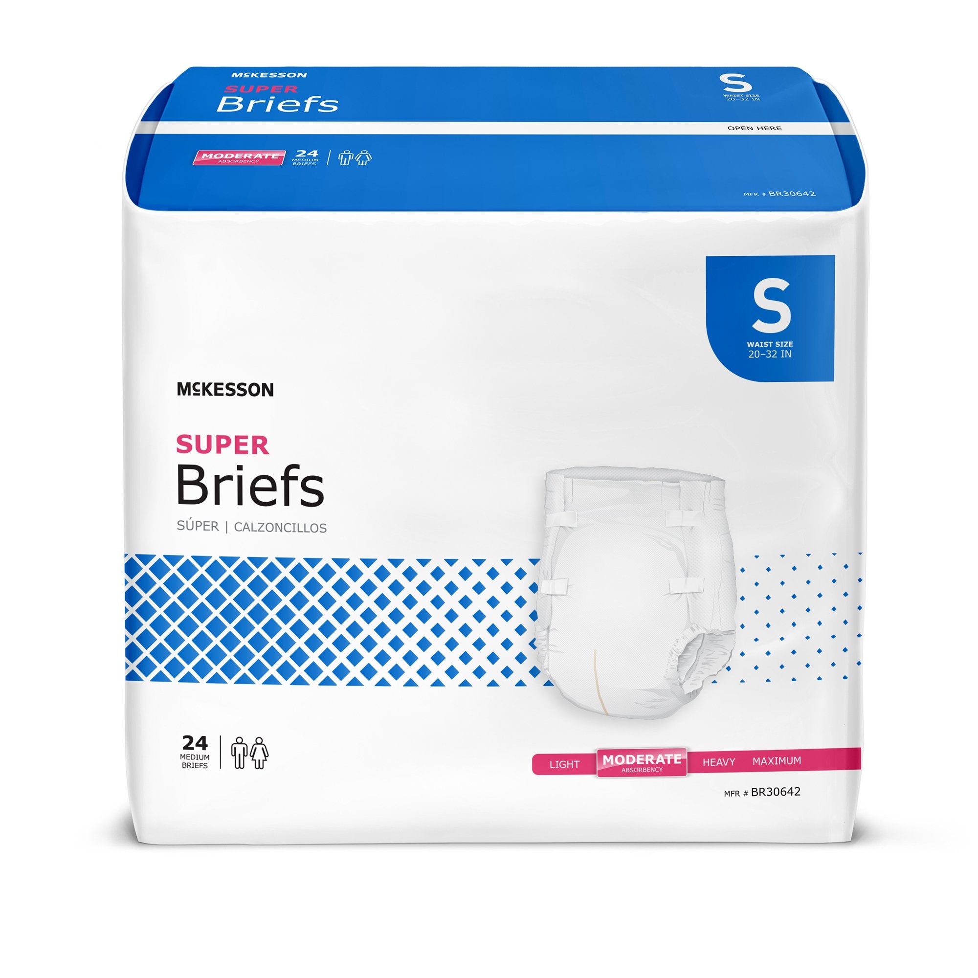 Unisex Adult Incontinence Brief McKesson Small Disposable Moderate Absorbency, Packaging Type- Case