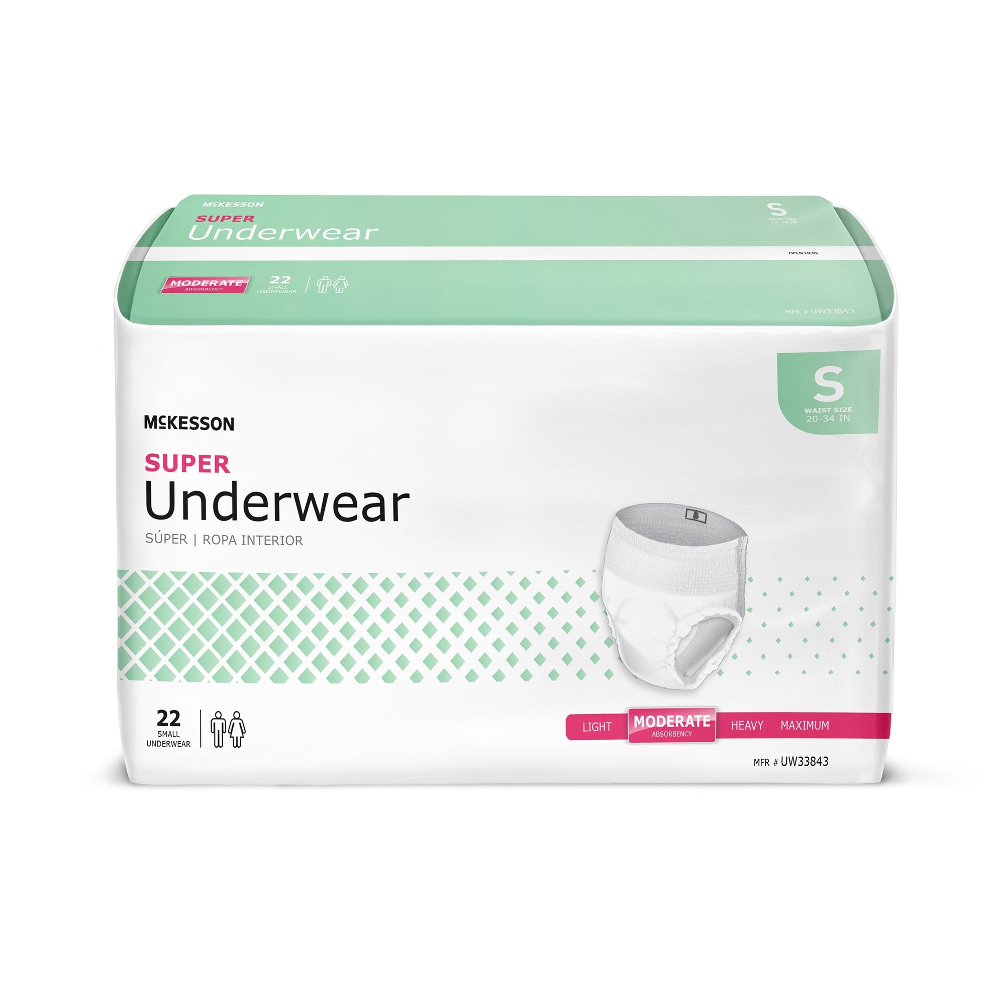 Unisex Adult Absorbent Underwear McKesson Pull On with Tear Away Seams Small Disposable Moderate Absorbency, Packaging Type- Case