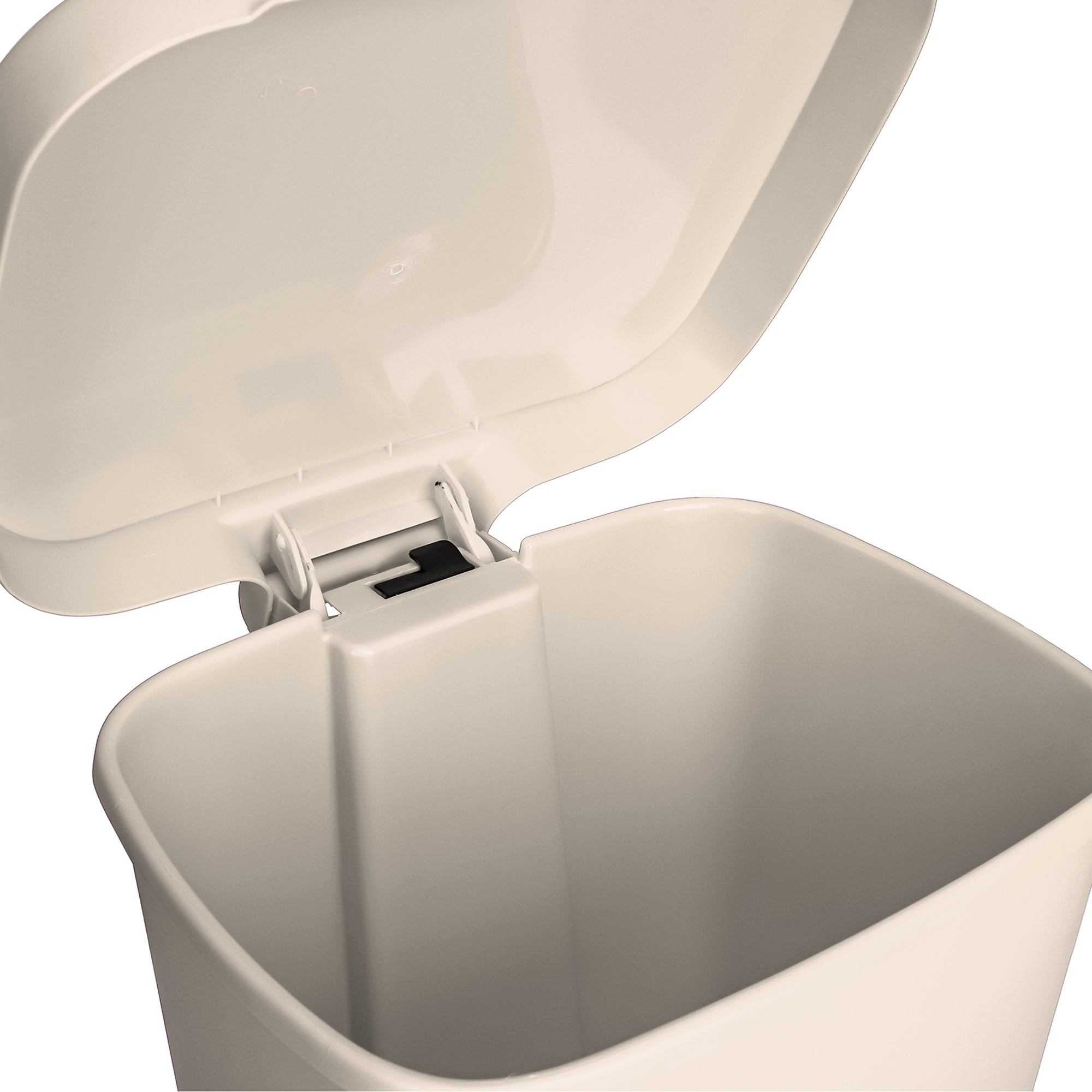 Easy-to-clean beige rectangular trash can