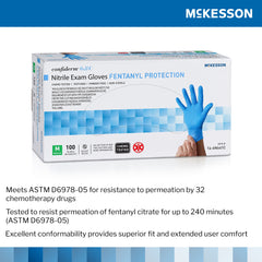 Exam Glove McKesson Confiderm 6.8C Medium NonSterile Nitrile Standard Cuff Length Fully Textured Blue Chemo Tested / Fentanyl Tested | 10Box/Case